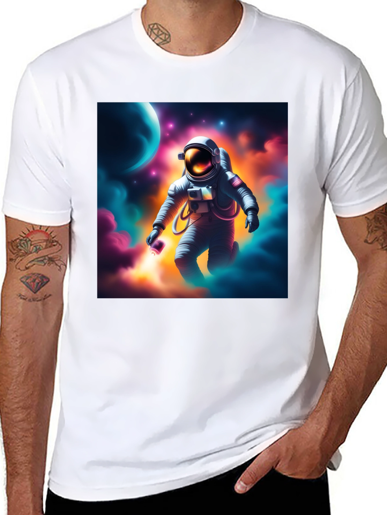 Astronaut in Space Graphic T-Shirt