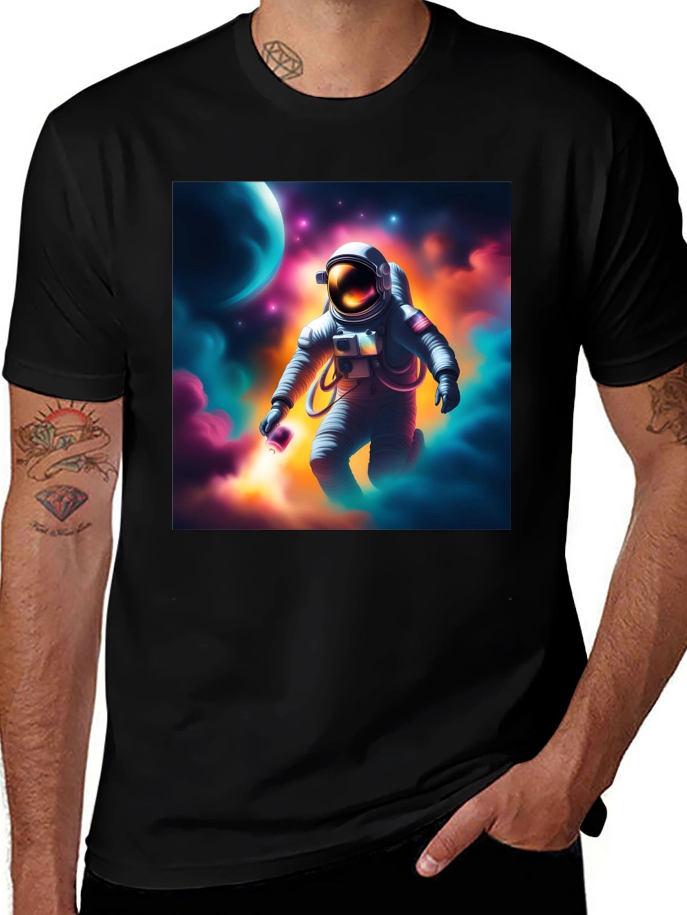Astronaut in Space Graphic T-Shirt