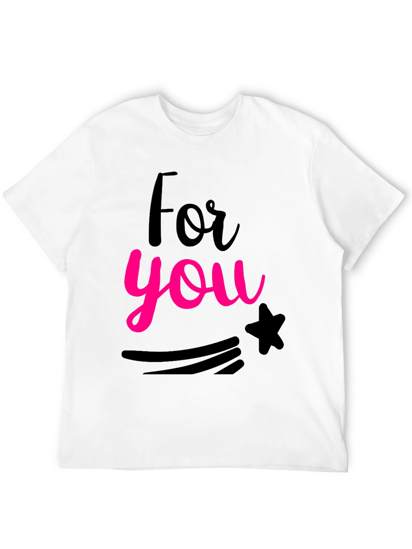 For You Graphic Print Black Crew Neck T-Shirt