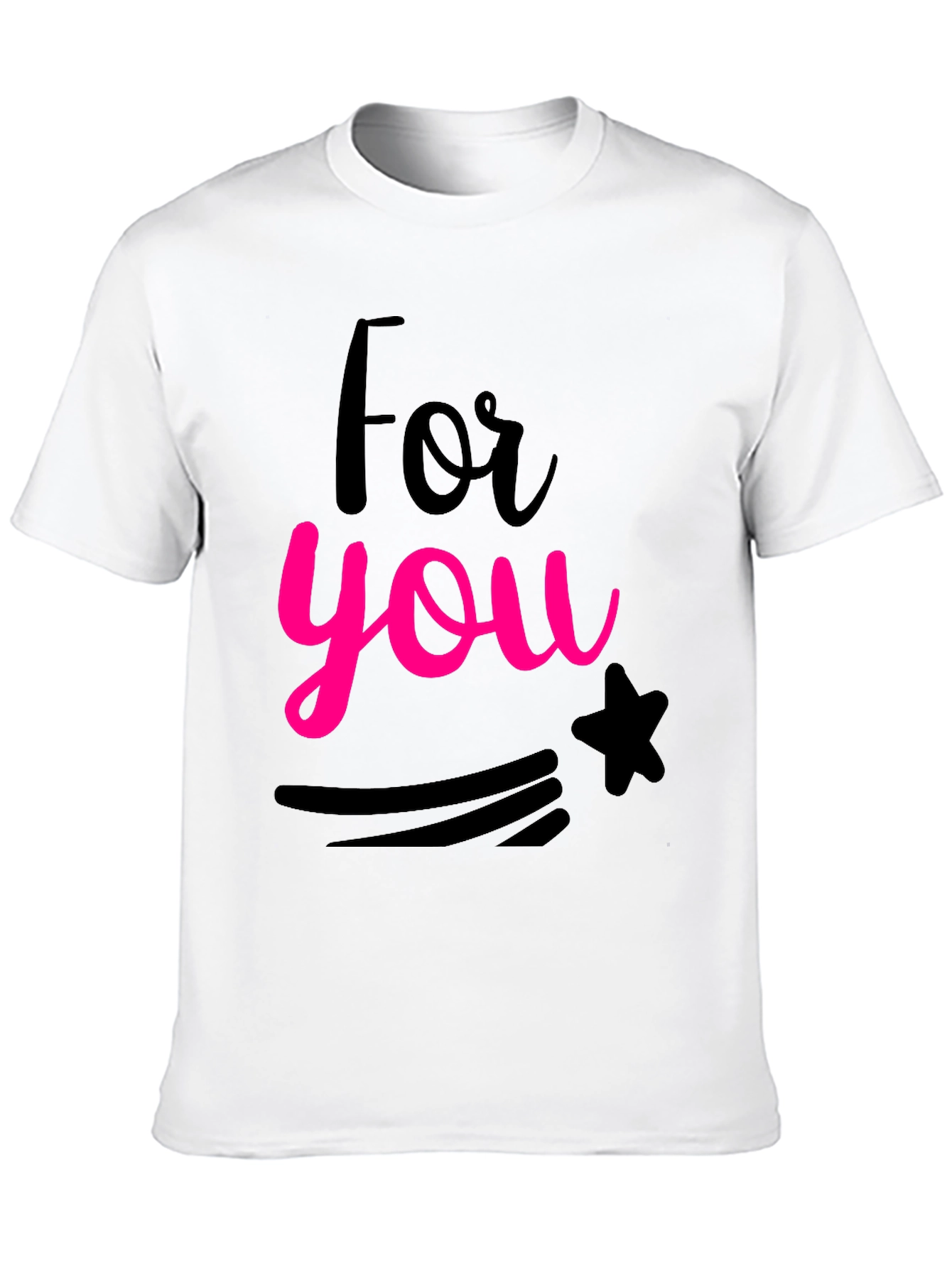 For You Graphic Print Black Crew Neck T-Shirt