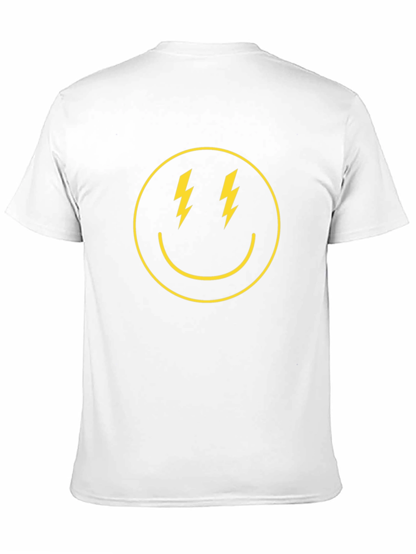 Lightning Bolt Smiley Face Graphic Tee - Black
