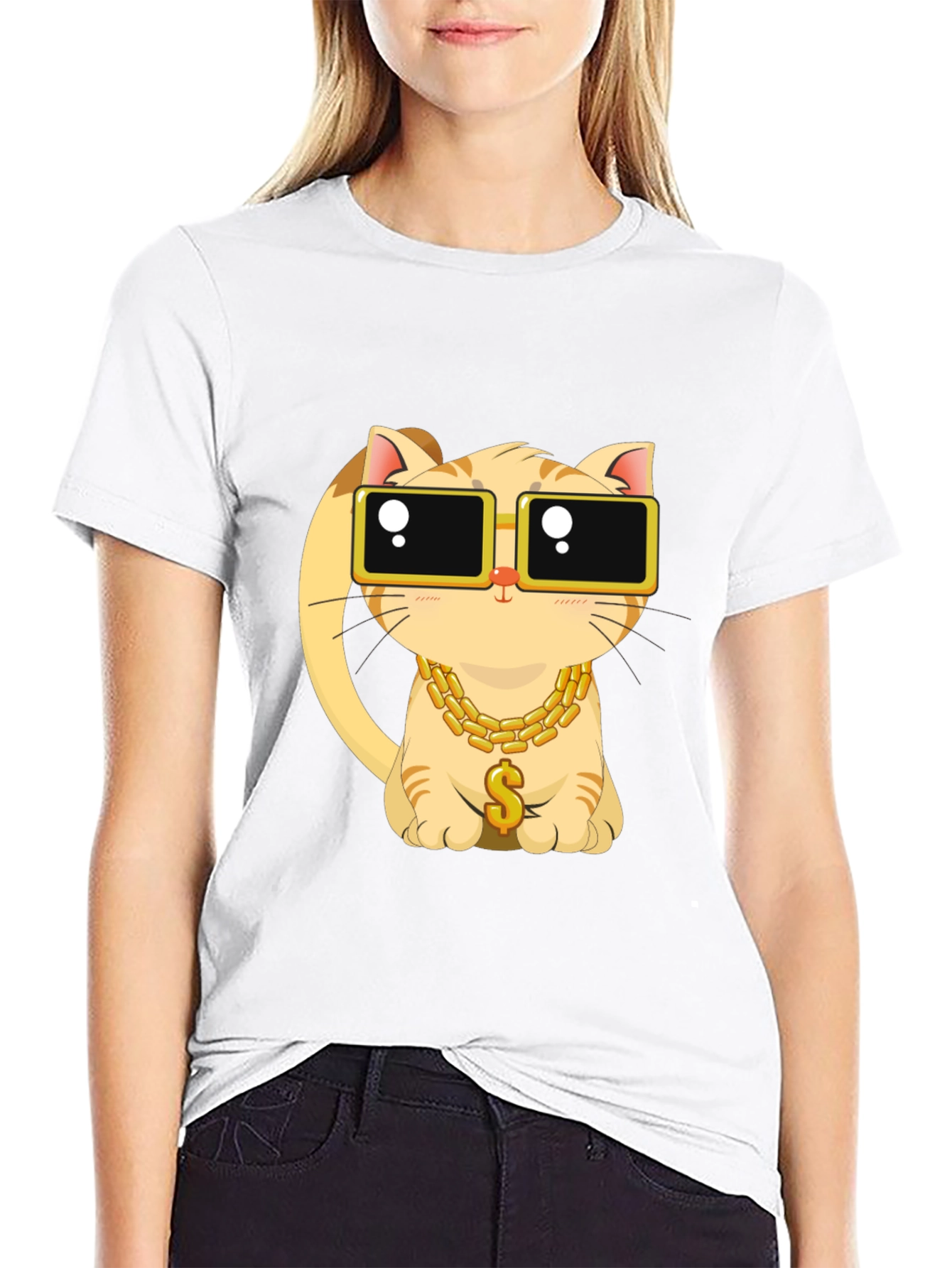 Cool Cat Graphic Tee - Black Unisex T-Shirt