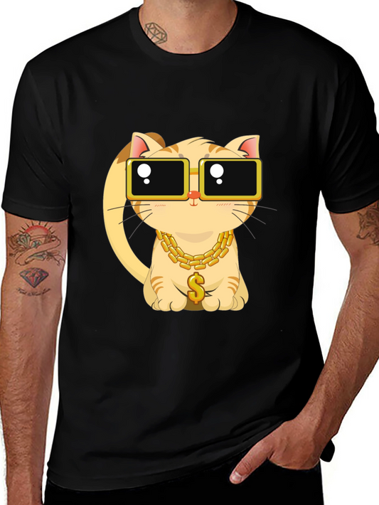 Cool Cat Graphic Tee - Black Unisex T-Shirt