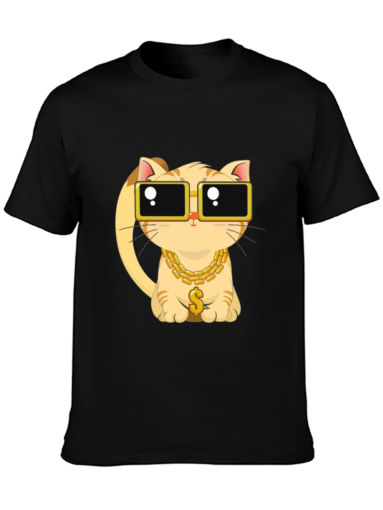 Cool Cat Graphic Tee - Black Unisex T-Shirt