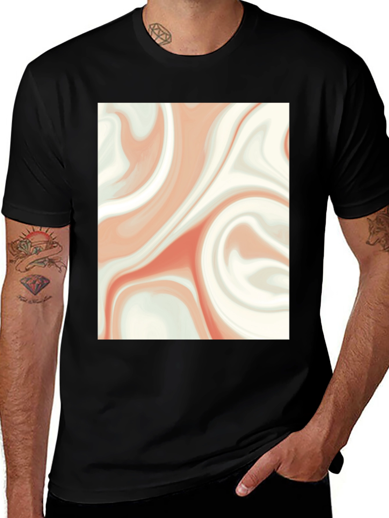Swirl Graphic Print Tee - Casual Style
