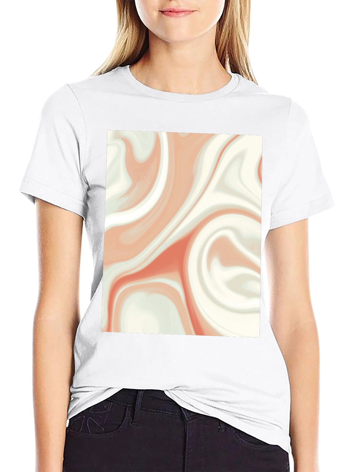 Swirl Graphic Print Tee - Casual Style