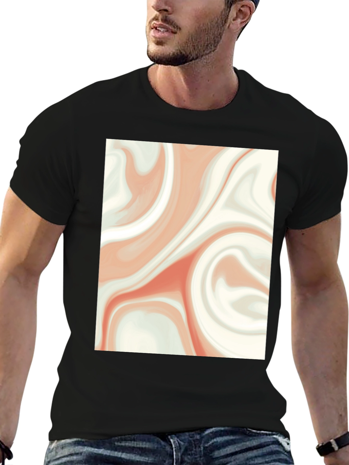 Swirl Graphic Print Tee - Casual Style