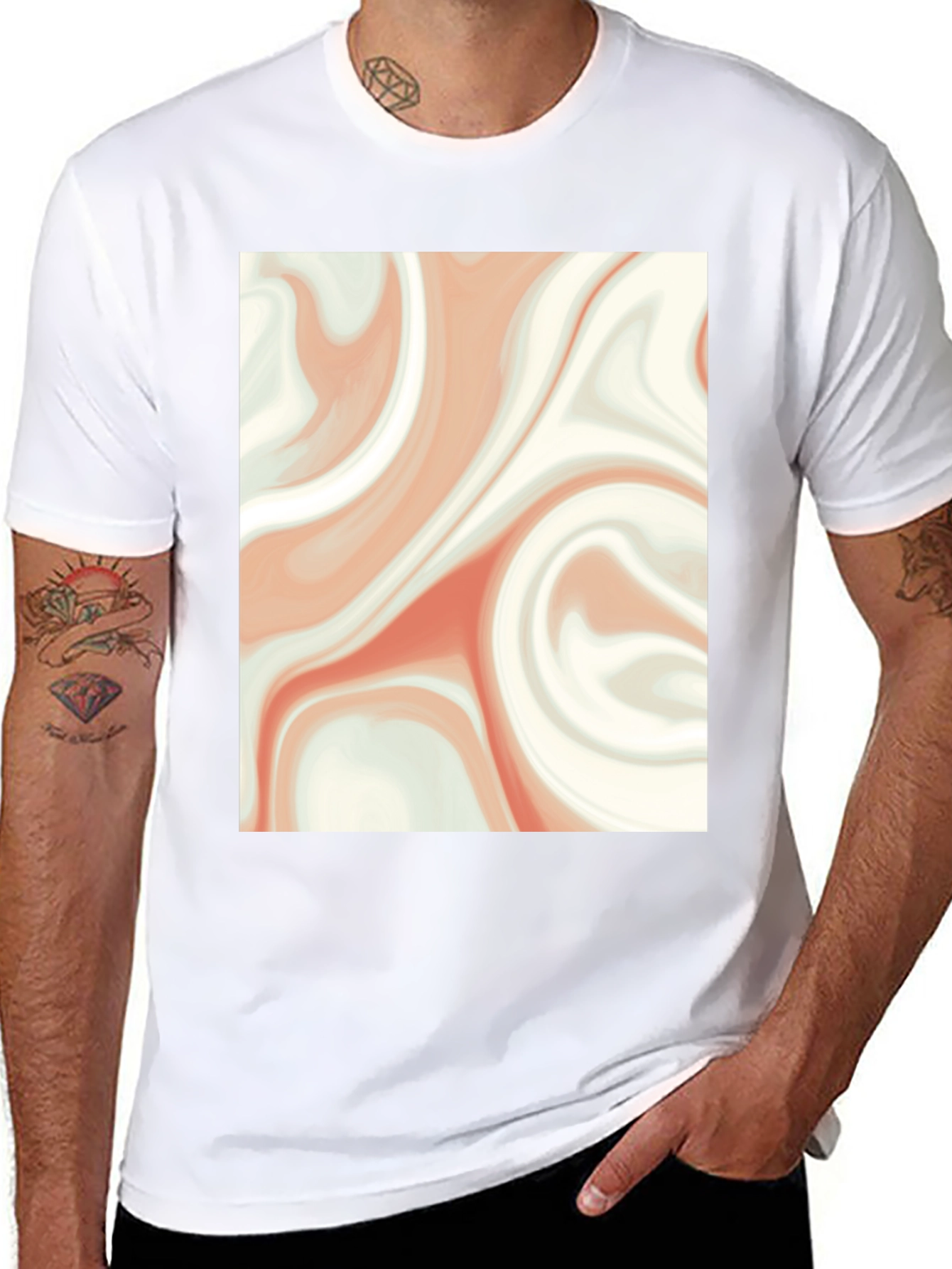 Swirl Graphic Print Tee - Casual Style