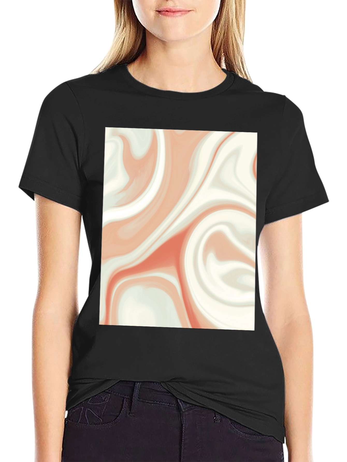 Swirl Graphic Print Tee - Casual Style