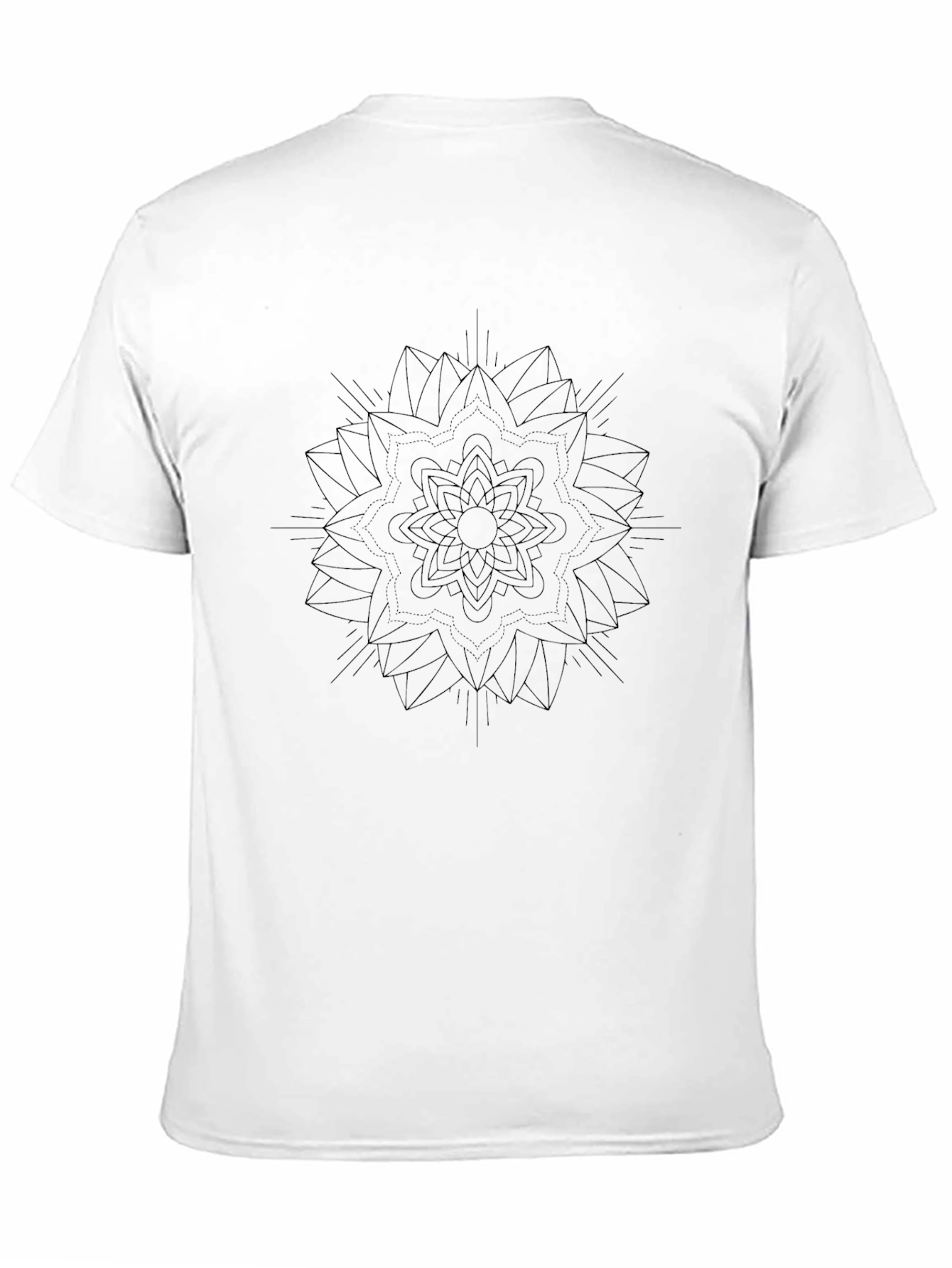 Abstract Geometric Print Black T-Shirt