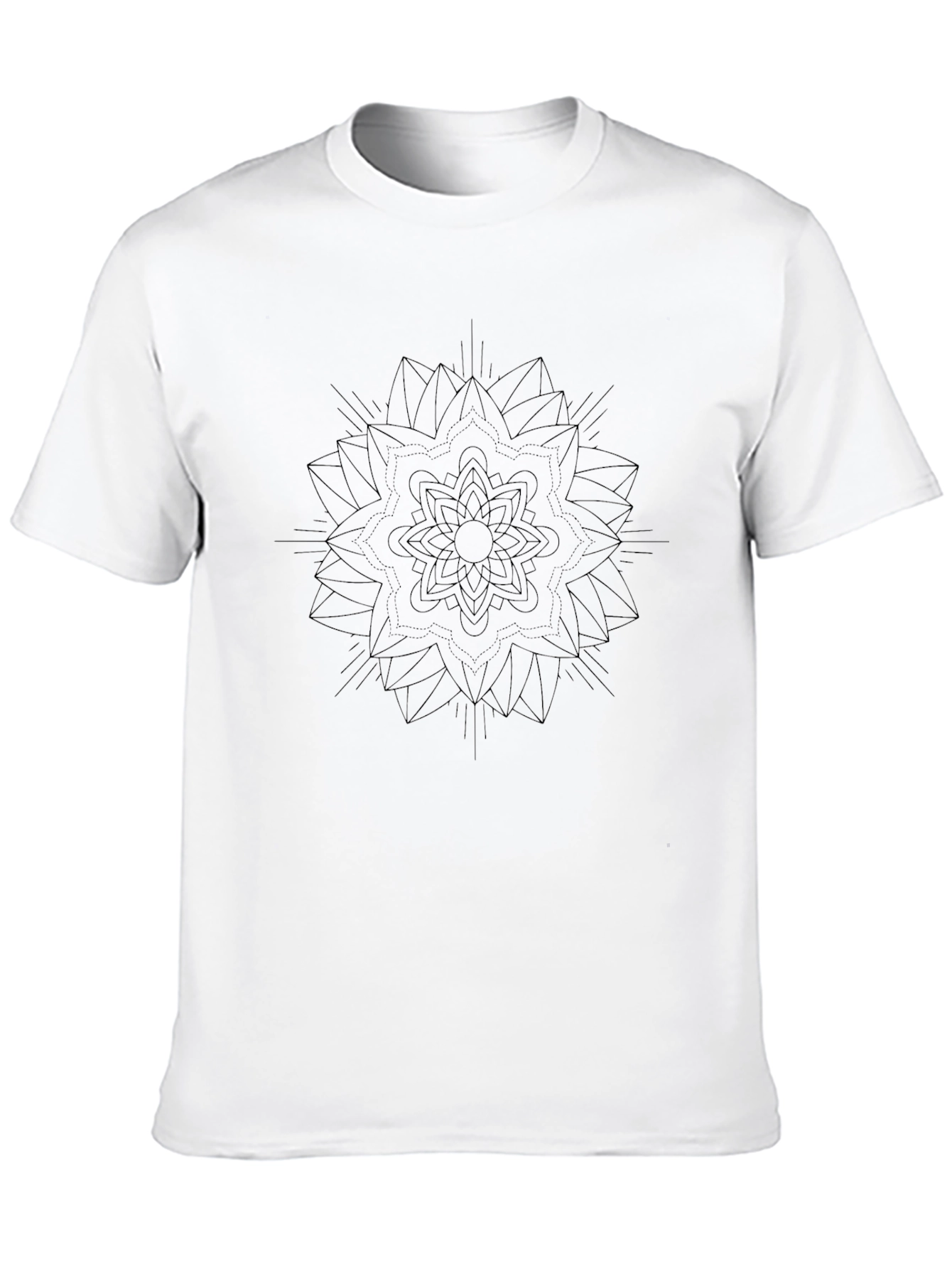 Abstract Geometric Print Black T-Shirt