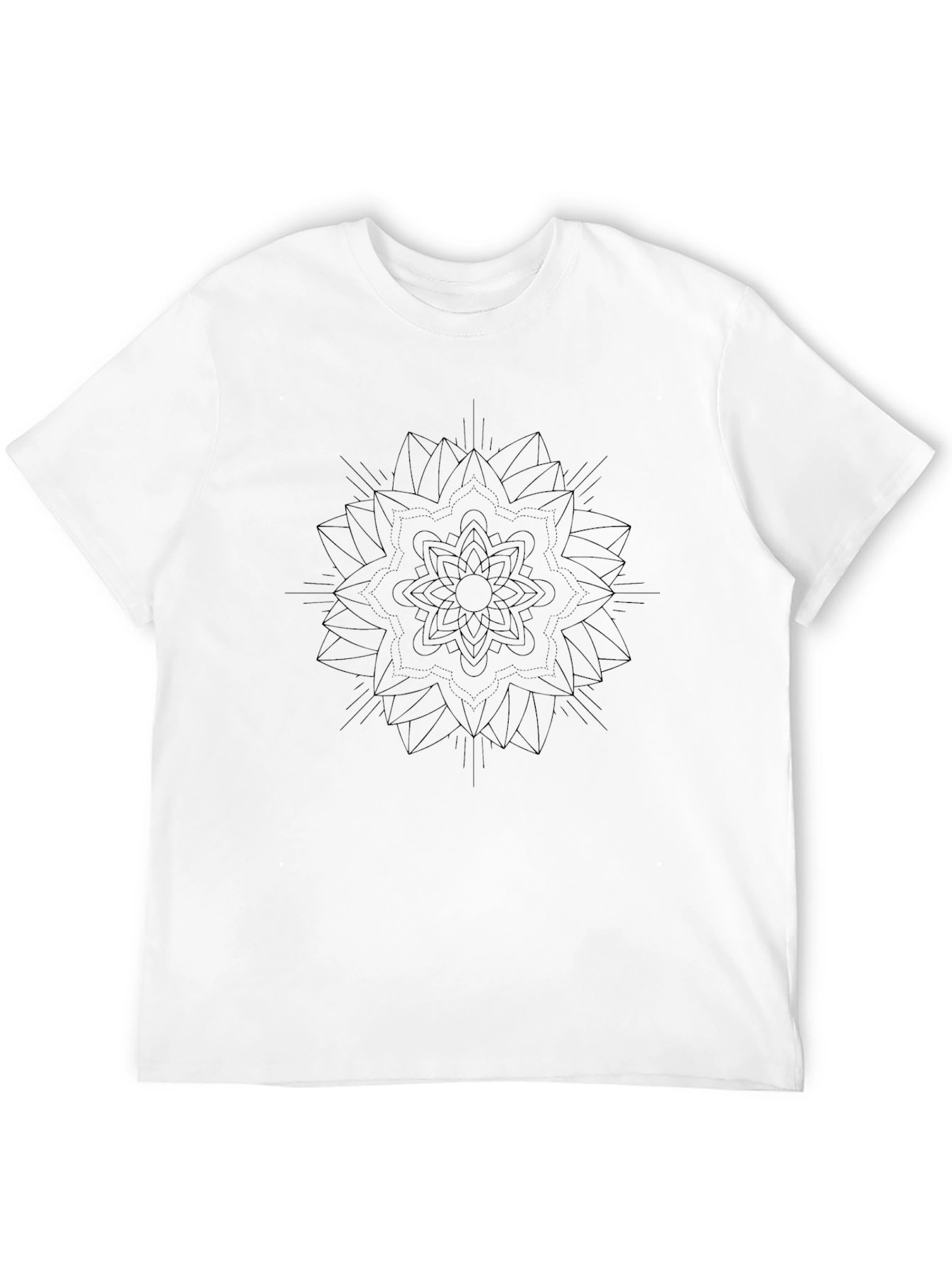 Abstract Geometric Print Black T-Shirt