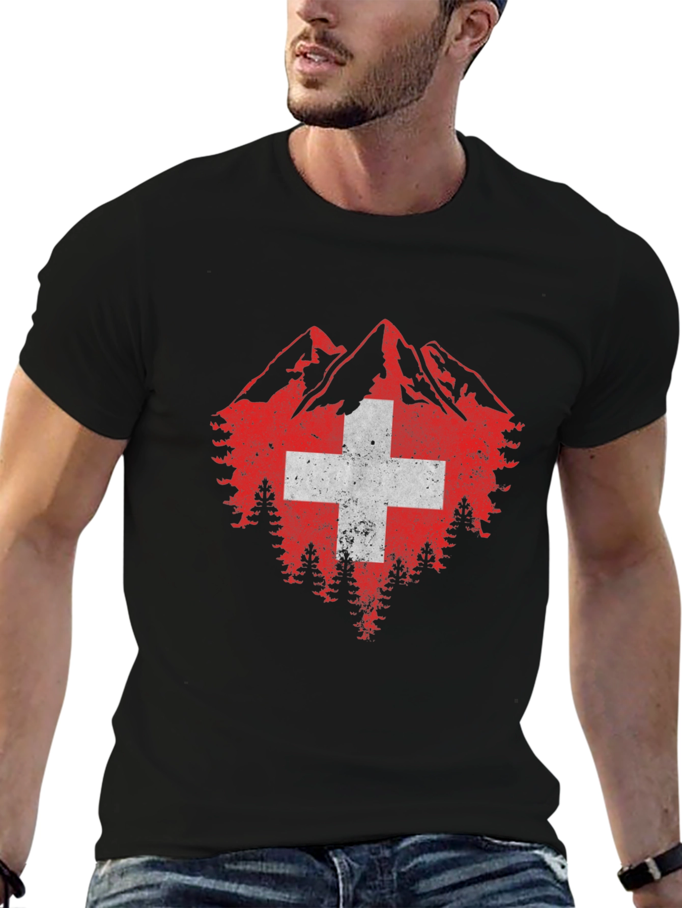 Swiss Flag Mountain Graphic Tee
