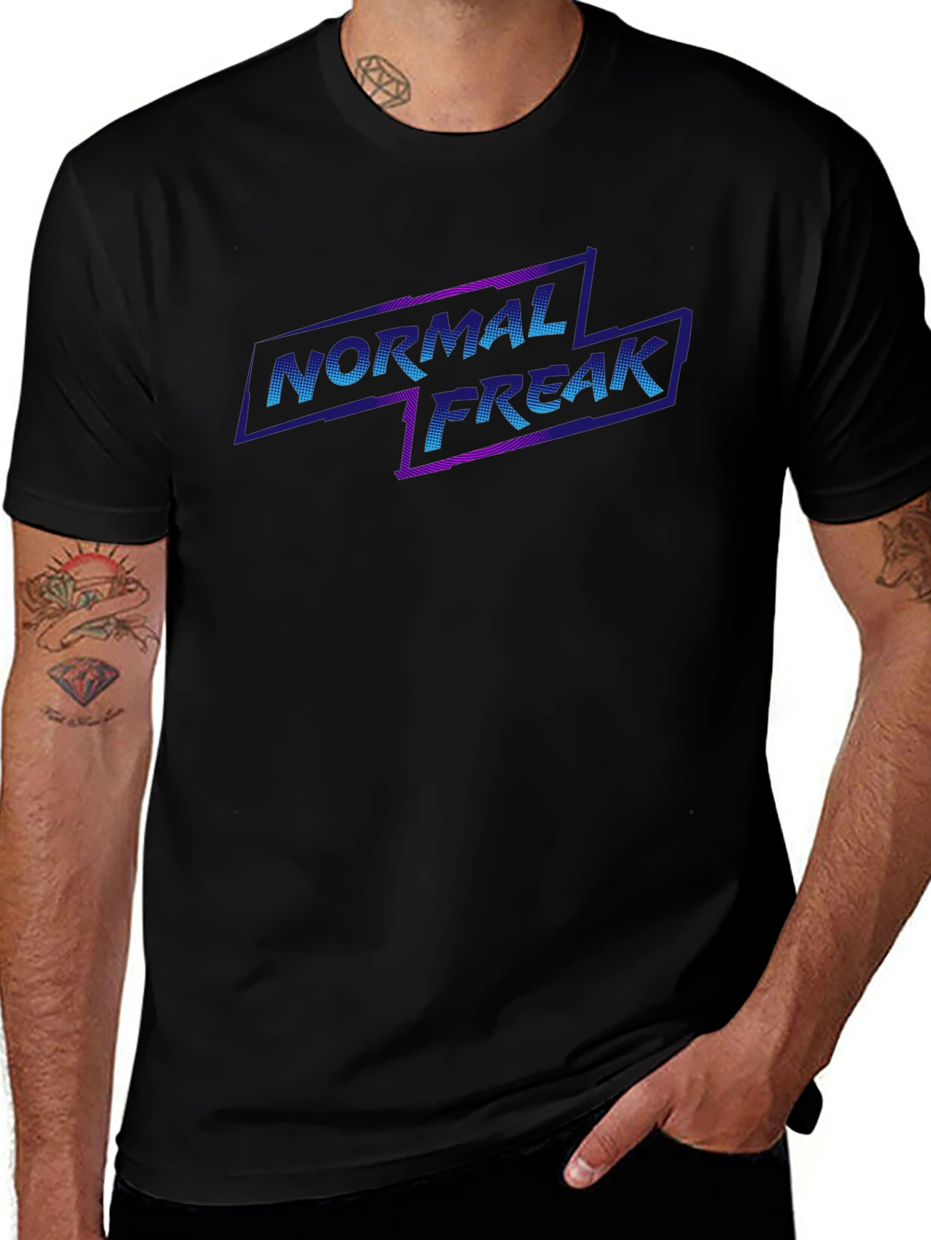 Normal Freak Graphic Tee - Black Cotton T-Shirt