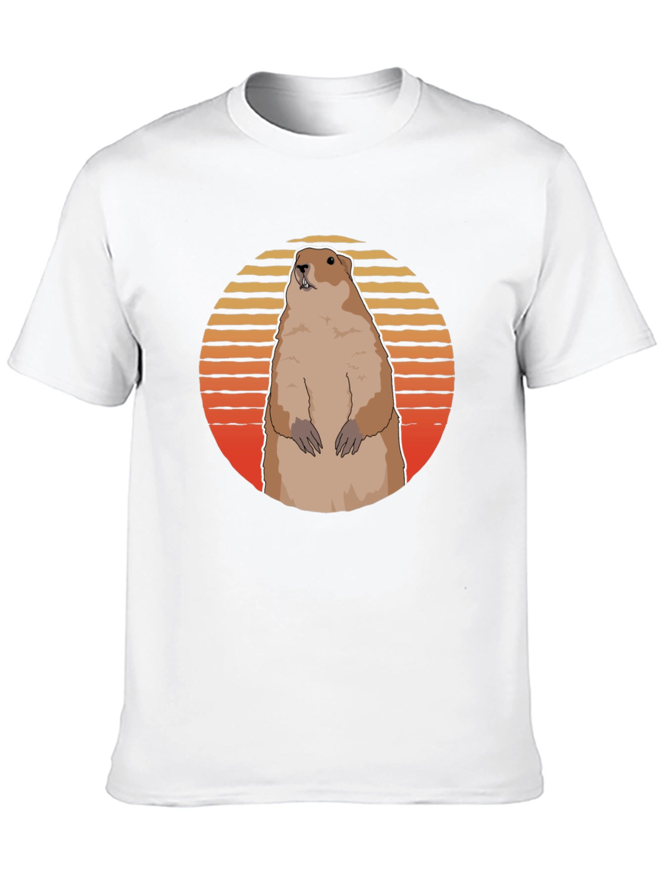 Groundhog Sunset Graphic Tee - Black Cotton Comfort