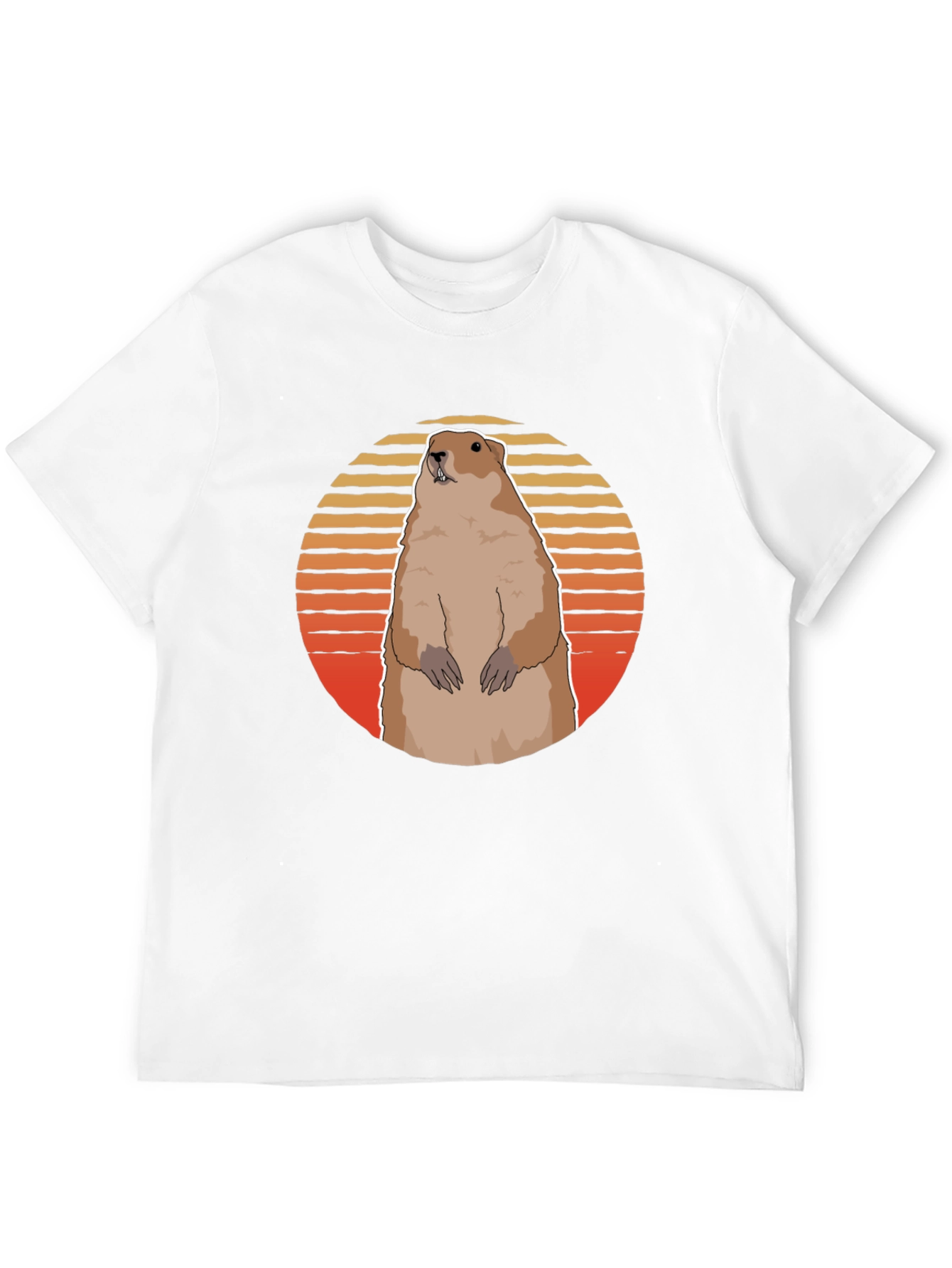 Groundhog Sunset Graphic Tee - Black Cotton Comfort