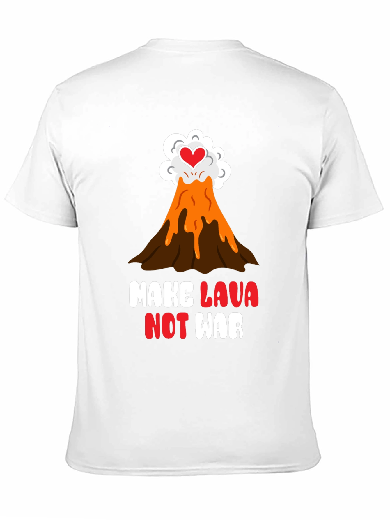 Make Lava Not War T-Shirt Volcano Love Black