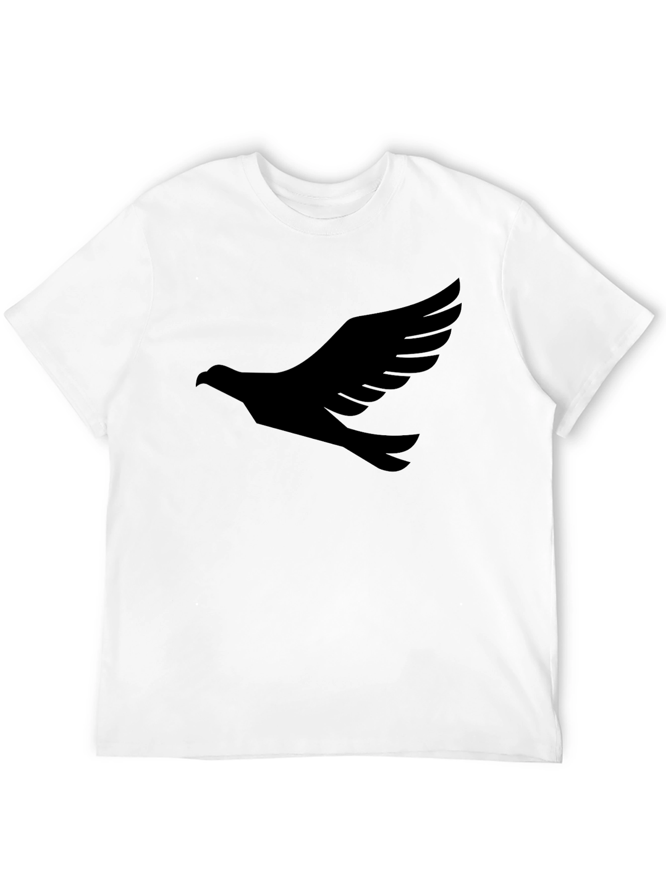 Black T-Shirt with Dove Graphic Print