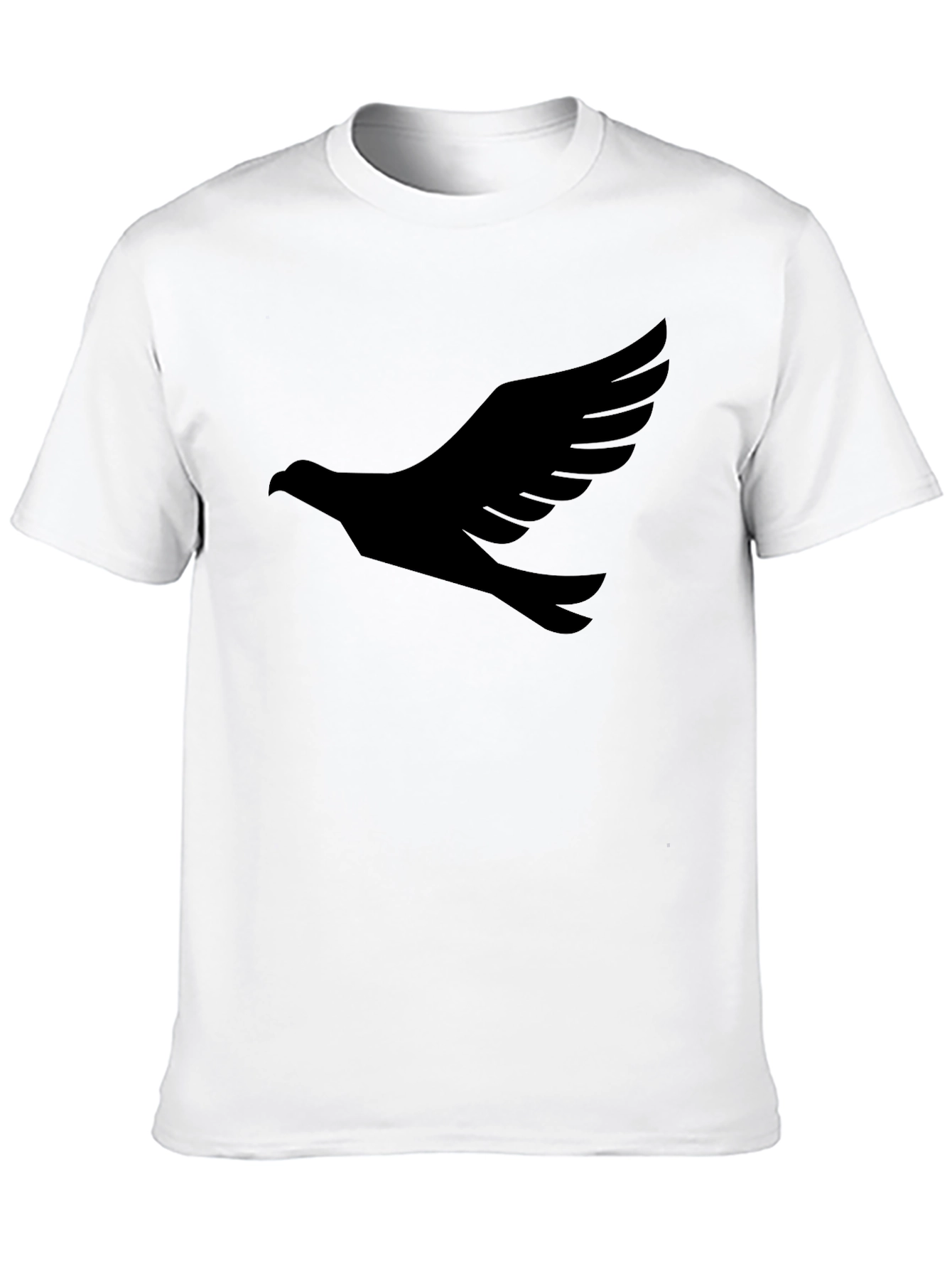 Black T-Shirt with Dove Graphic Print