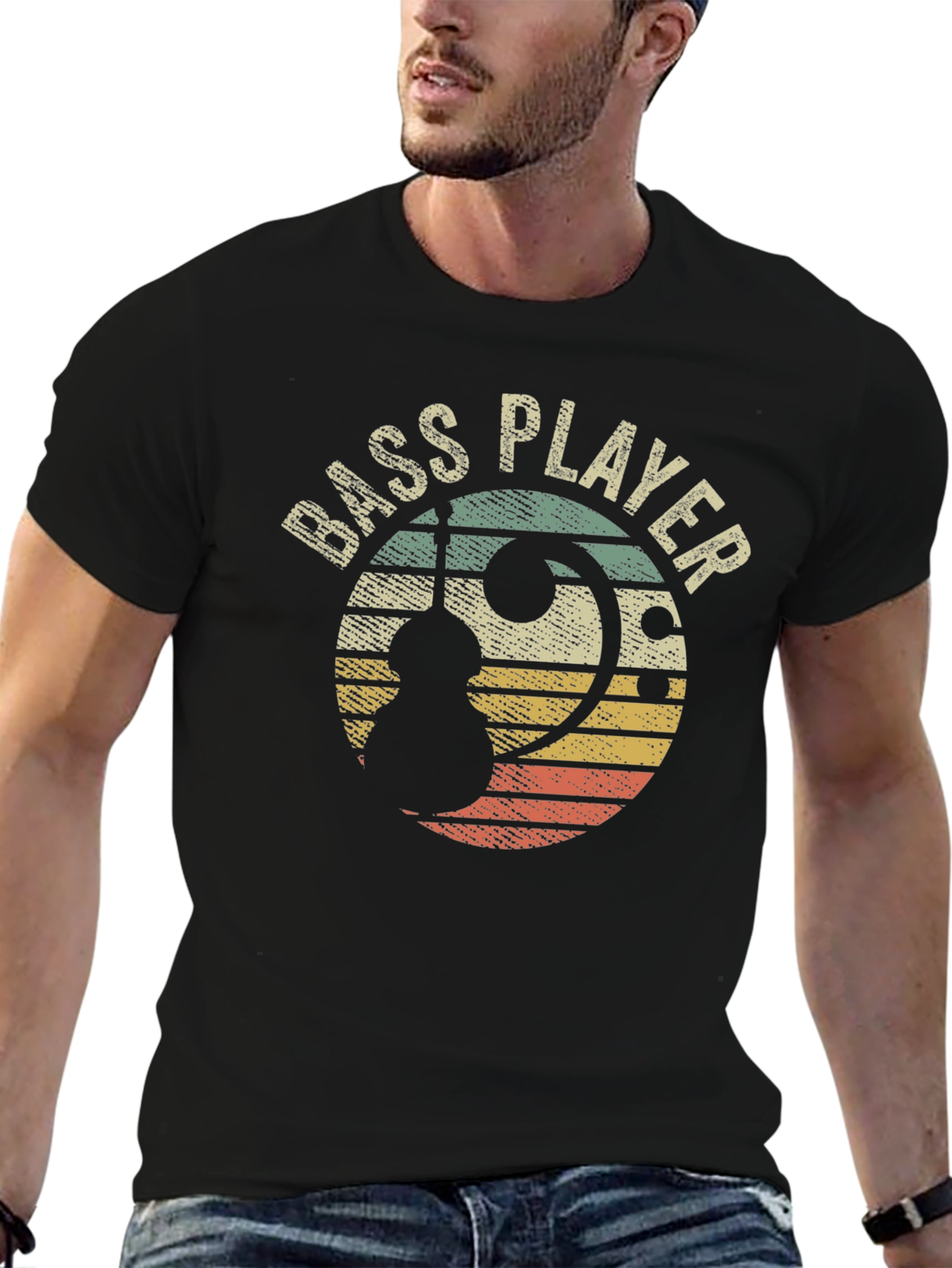 Bass Player Retro Graphic T-Shirt - Music Lover Tee
