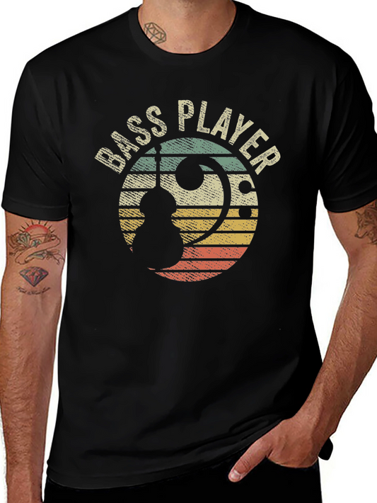 Bass Player Retro Graphic T-Shirt - Music Lover Tee