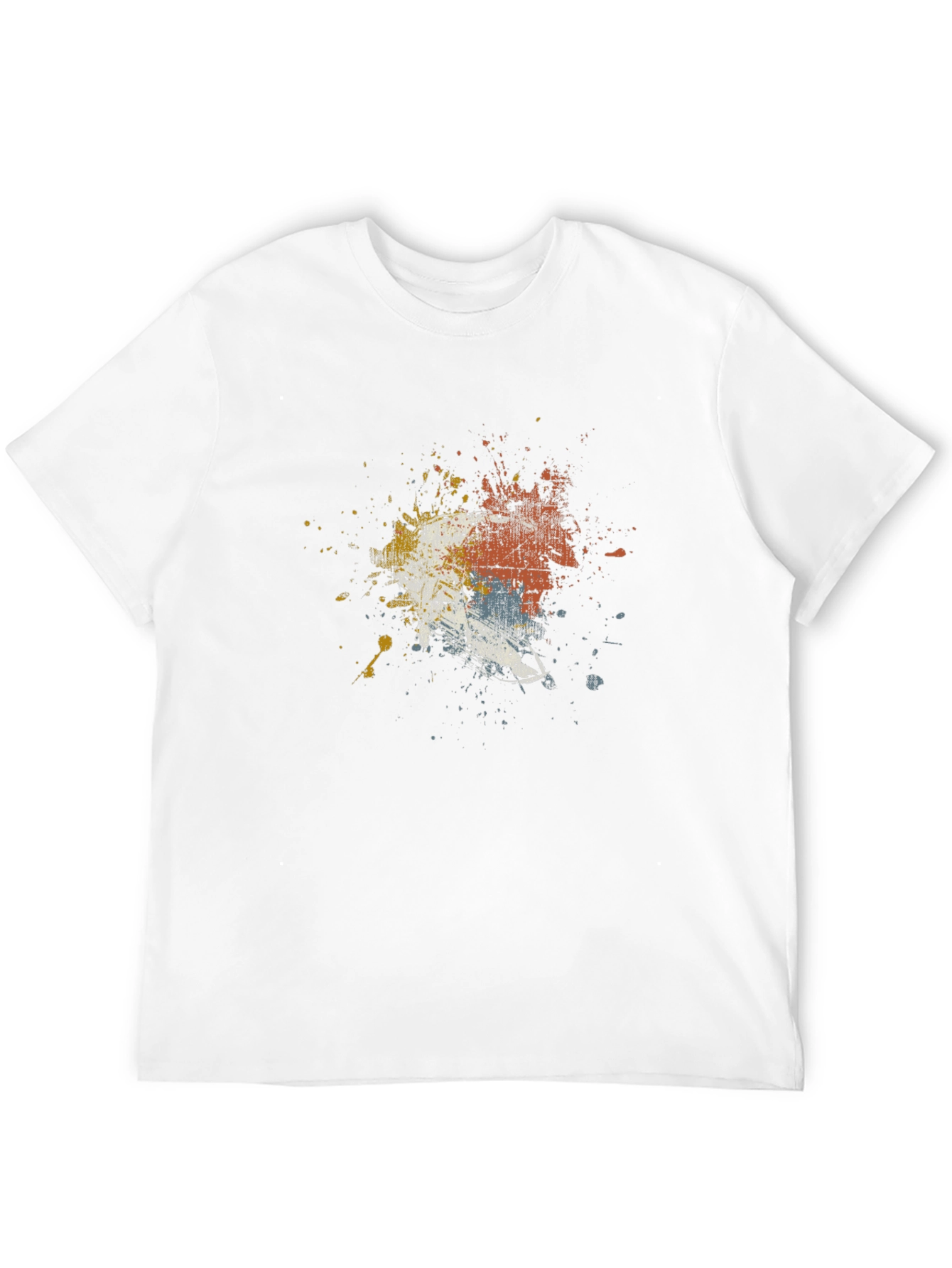 Abstract Splatter Print Black T-Shirt
