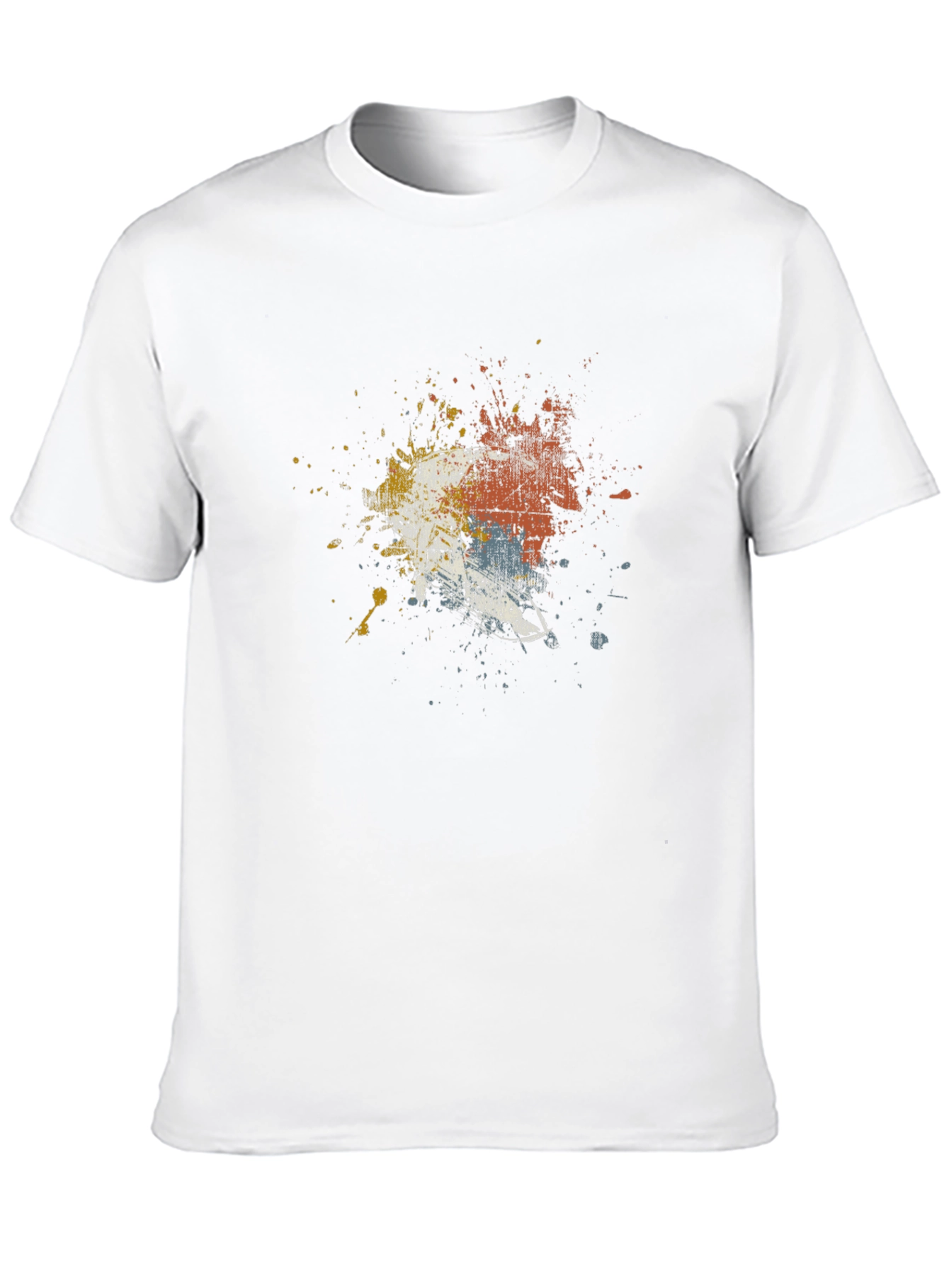 Abstract Splatter Print Black T-Shirt
