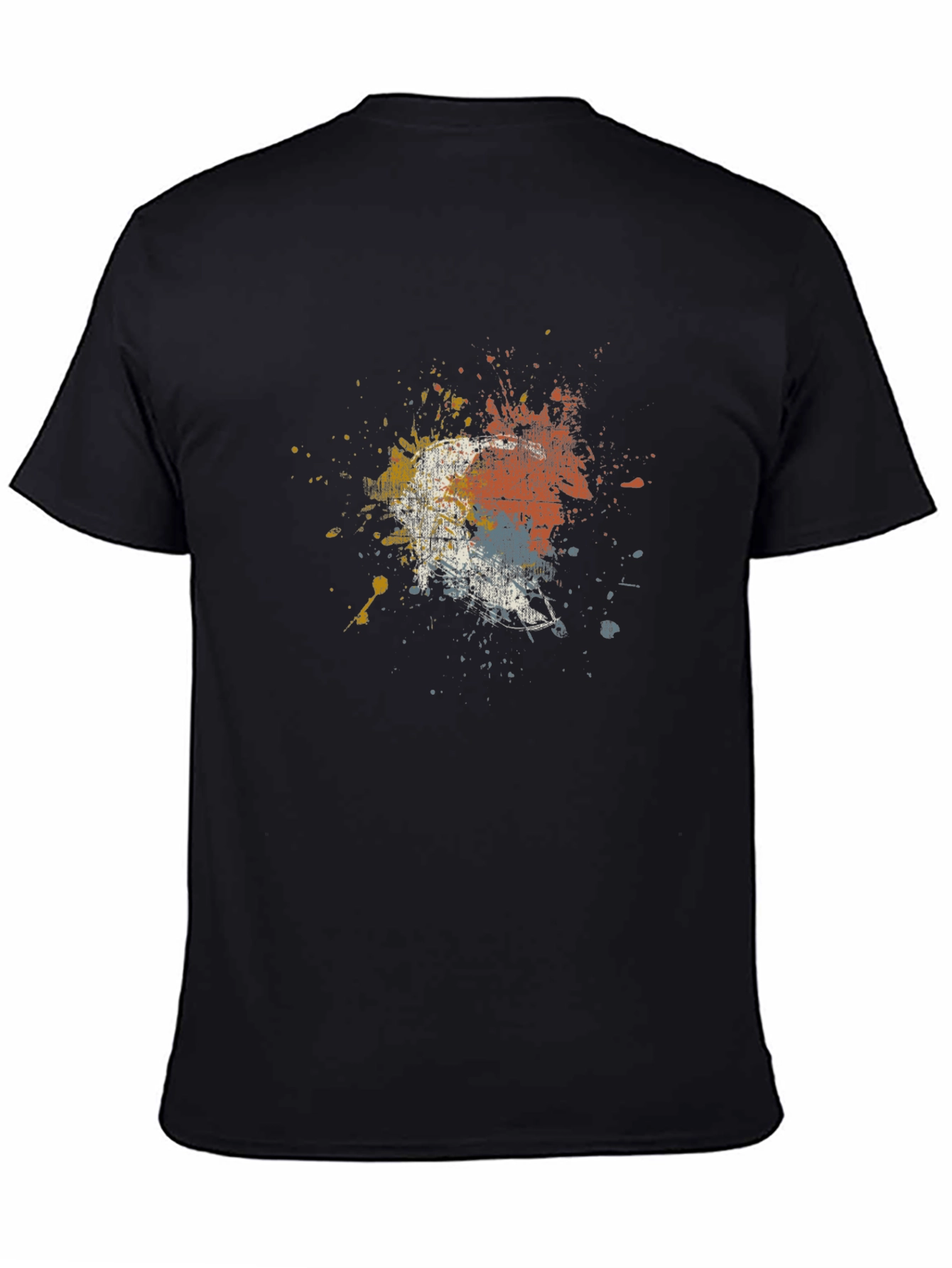 Abstract Splatter Print Black T-Shirt