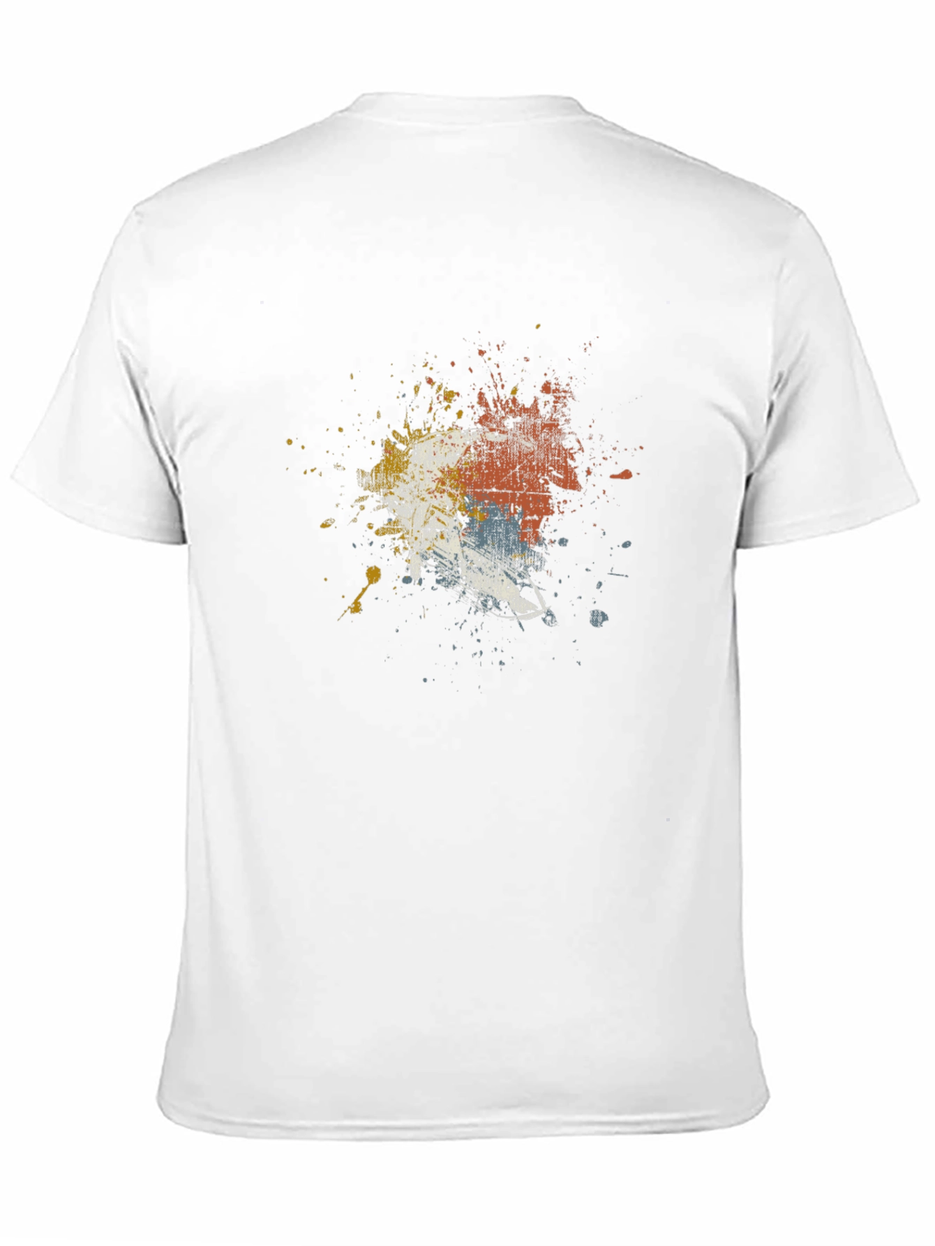 Abstract Splatter Print Black T-Shirt