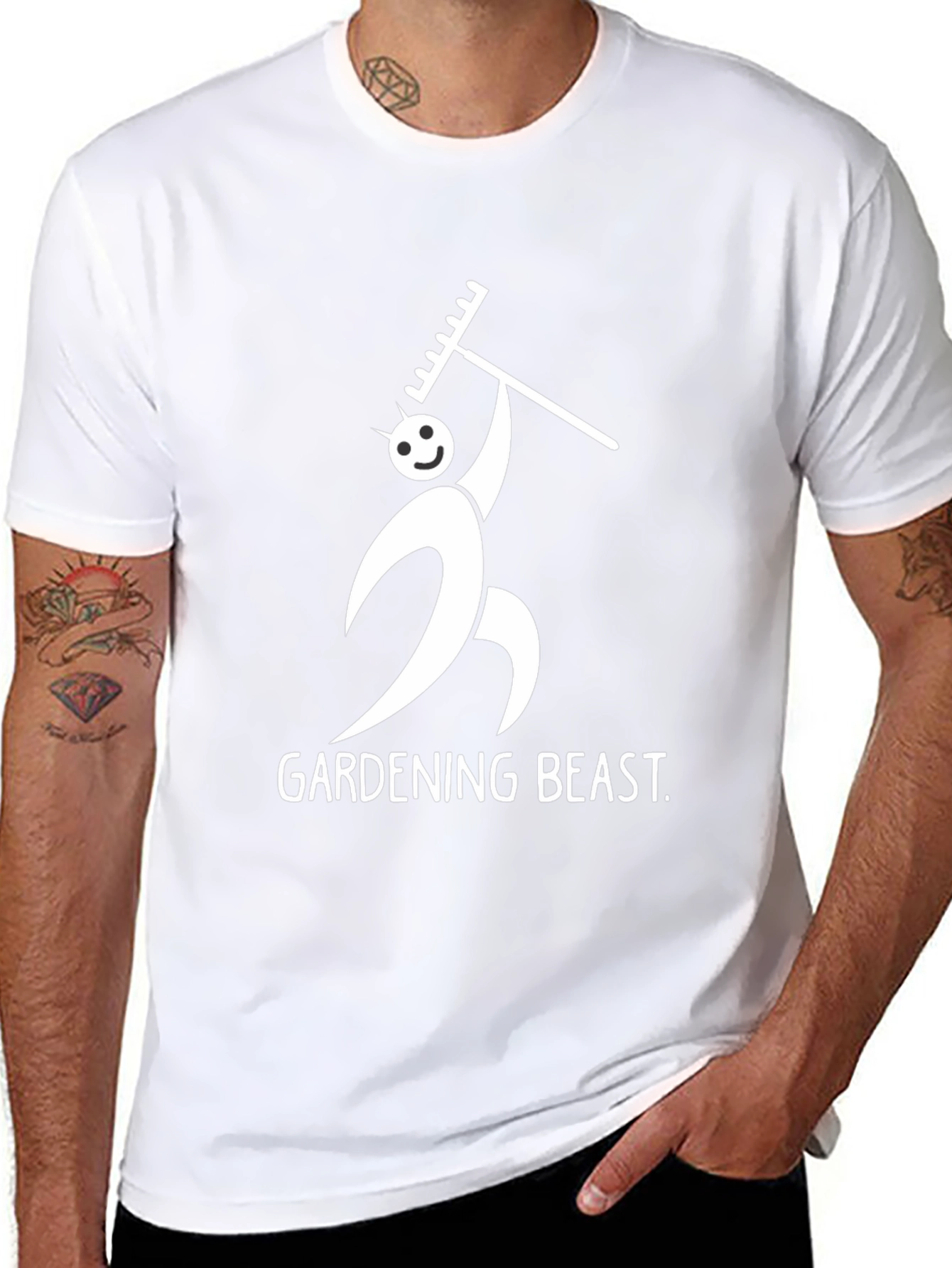 Gardening Beast Graphic Tee - Black Cotton T-Shirt