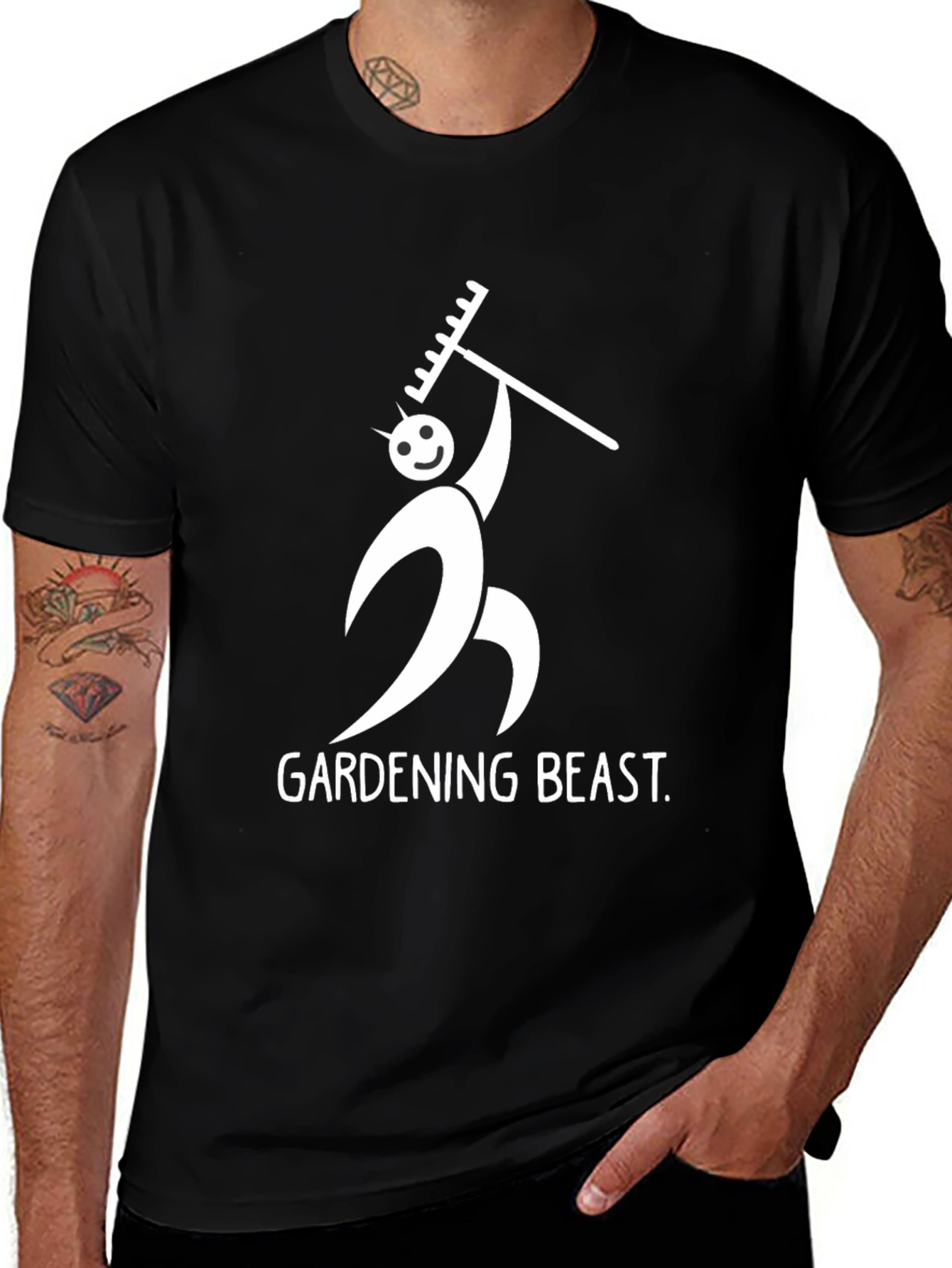 Gardening Beast Graphic Tee - Black Cotton T-Shirt