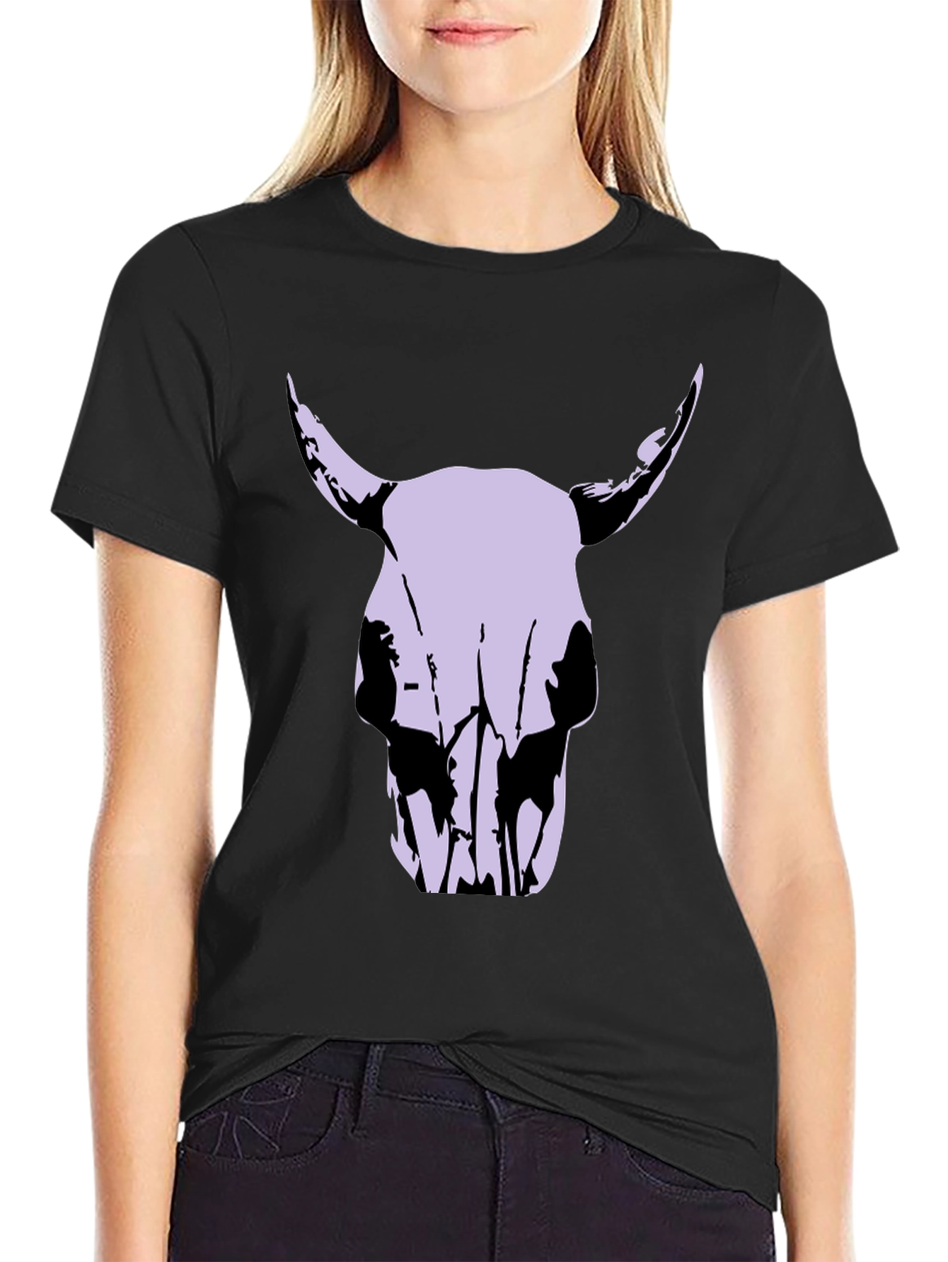 Bull Skull Graphic Tee - Mens Black T-Shirt
