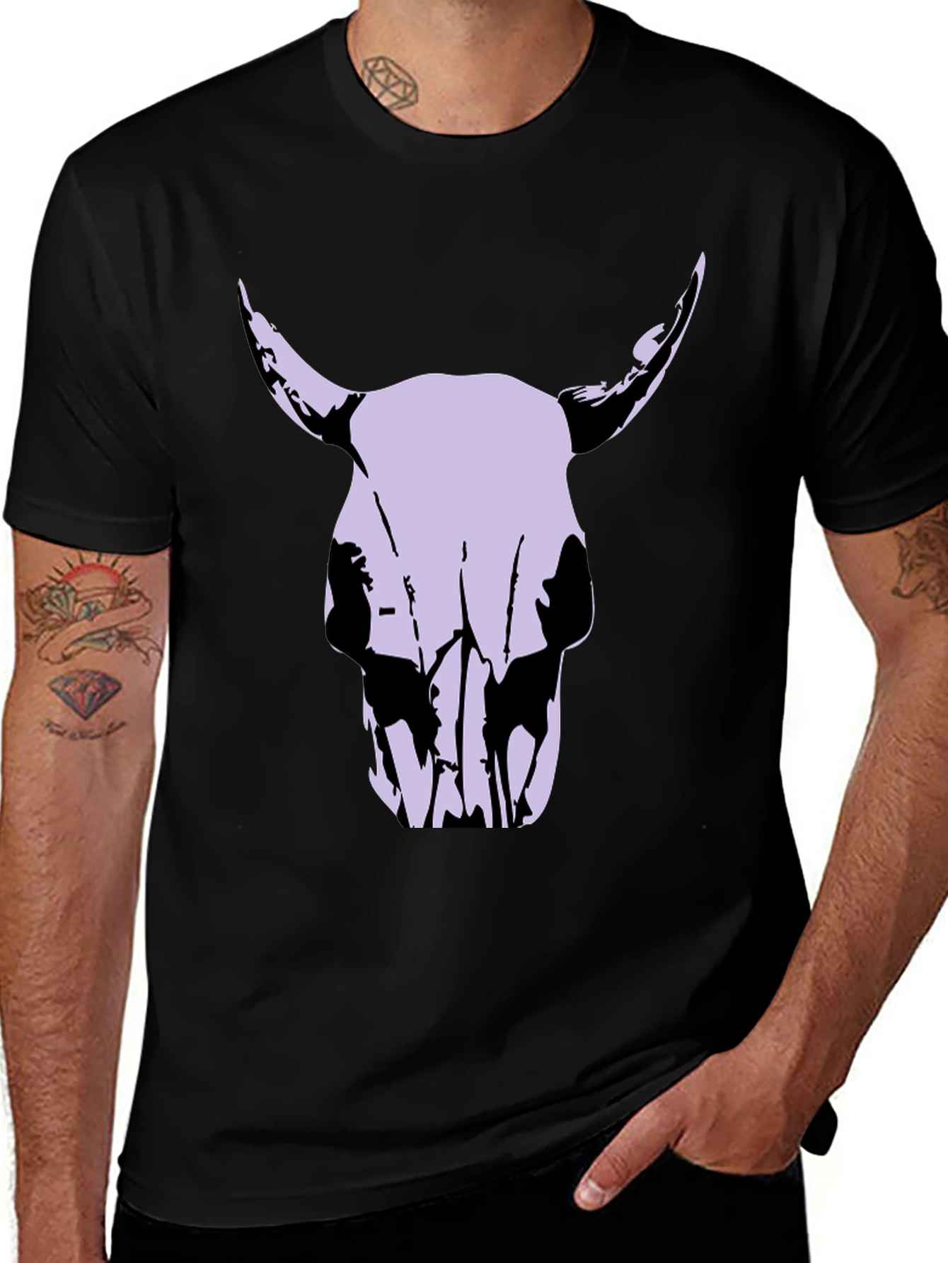 Bull Skull Graphic Tee - Mens Black T-Shirt