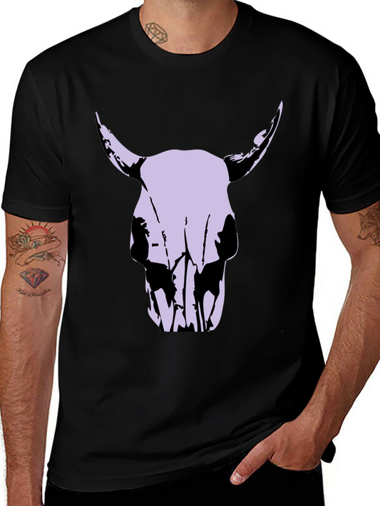 Bull Skull Graphic Tee - Mens Black T-Shirt