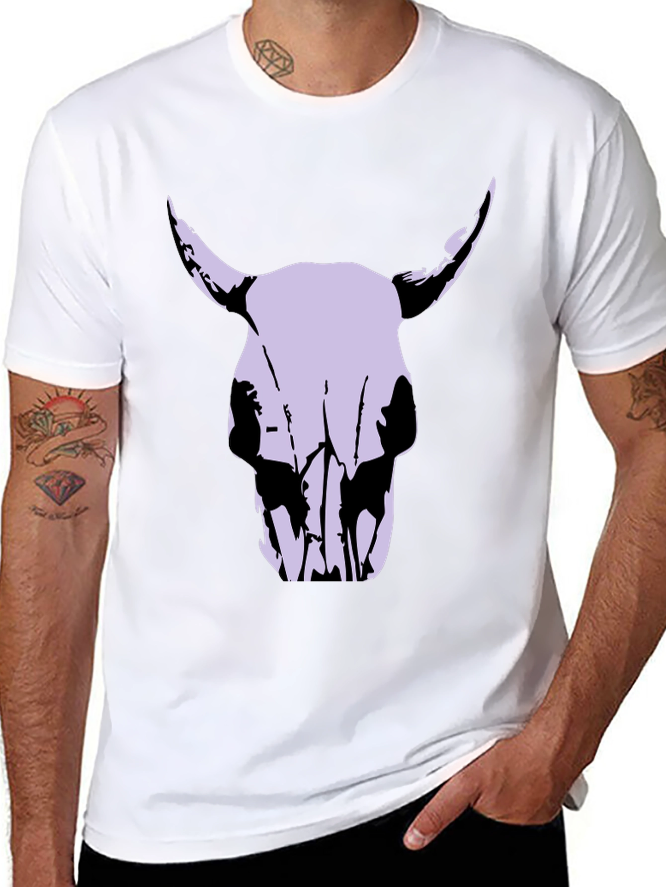 Bull Skull Graphic Tee - Mens Black T-Shirt