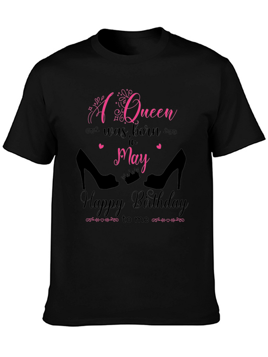 Queen Born in May Black T-Shirt