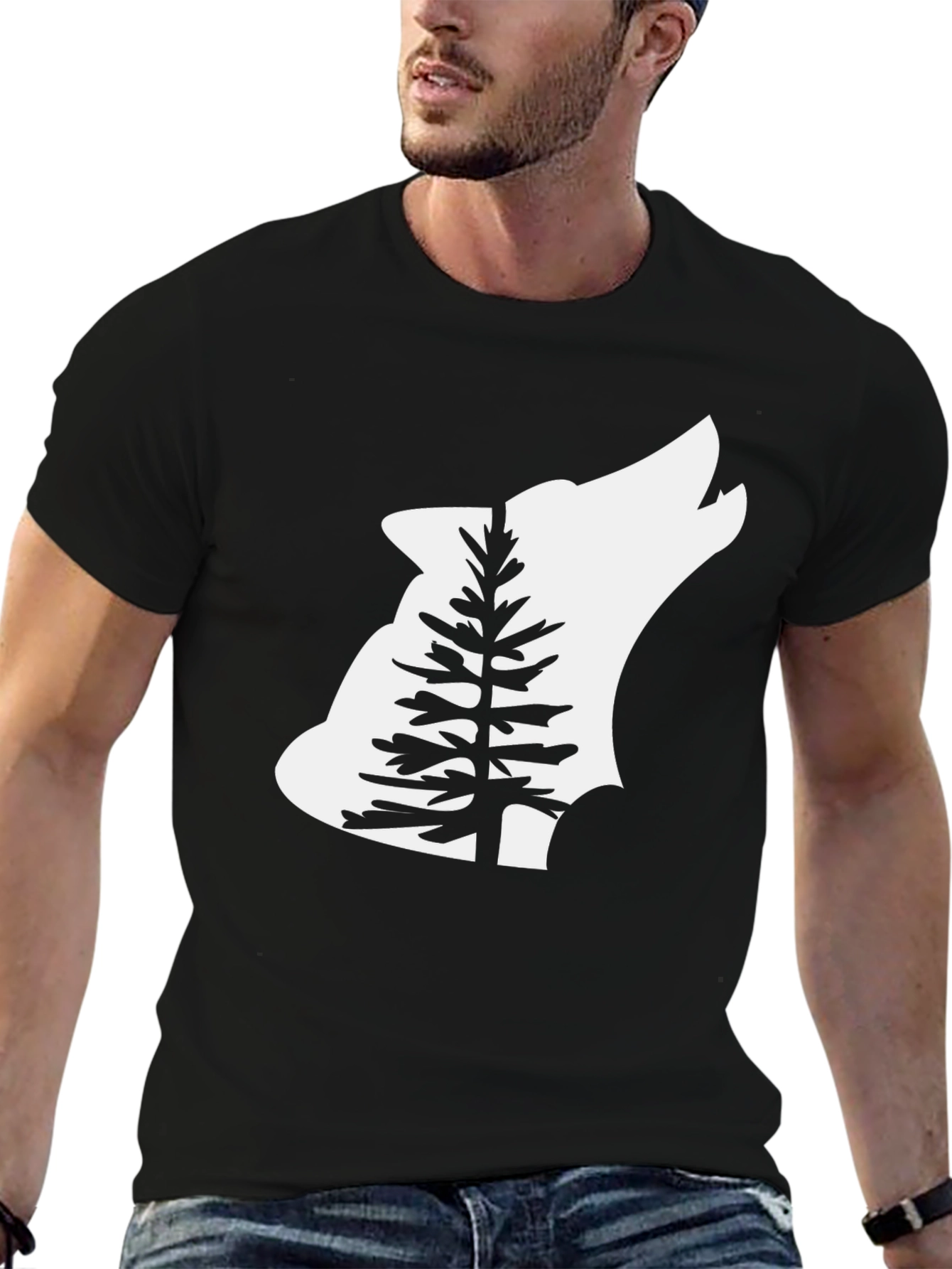 Wolf Pine Graphic T-Shirt - Black