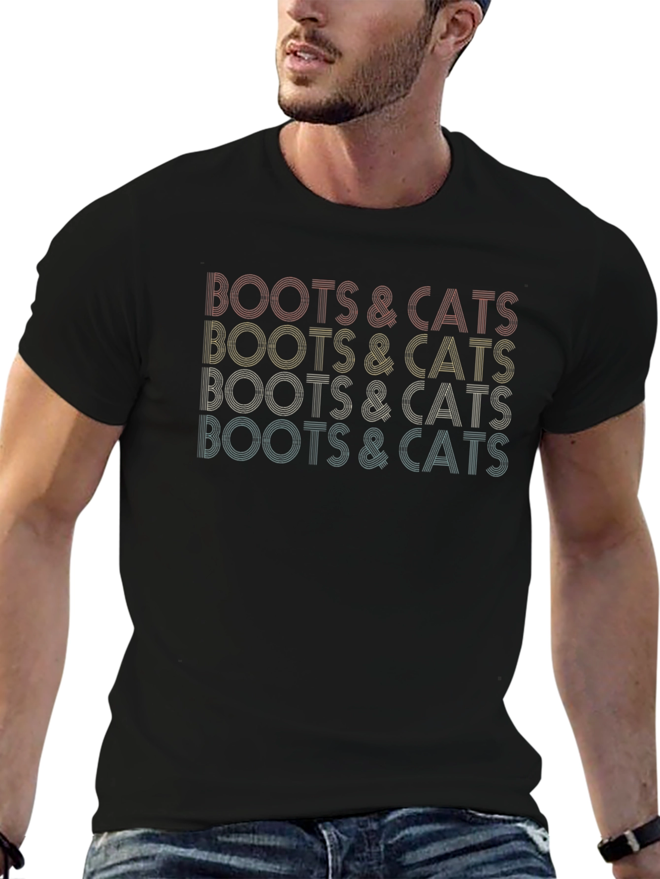 Boots & Cats Retro Style Graphic Tee