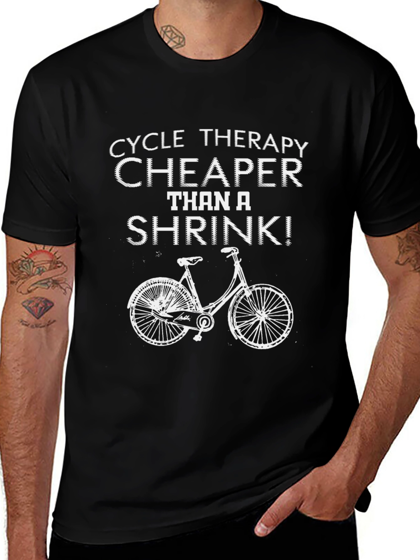 Cycle Therapy T-Shirt - Cheaper Than A Shrink!
