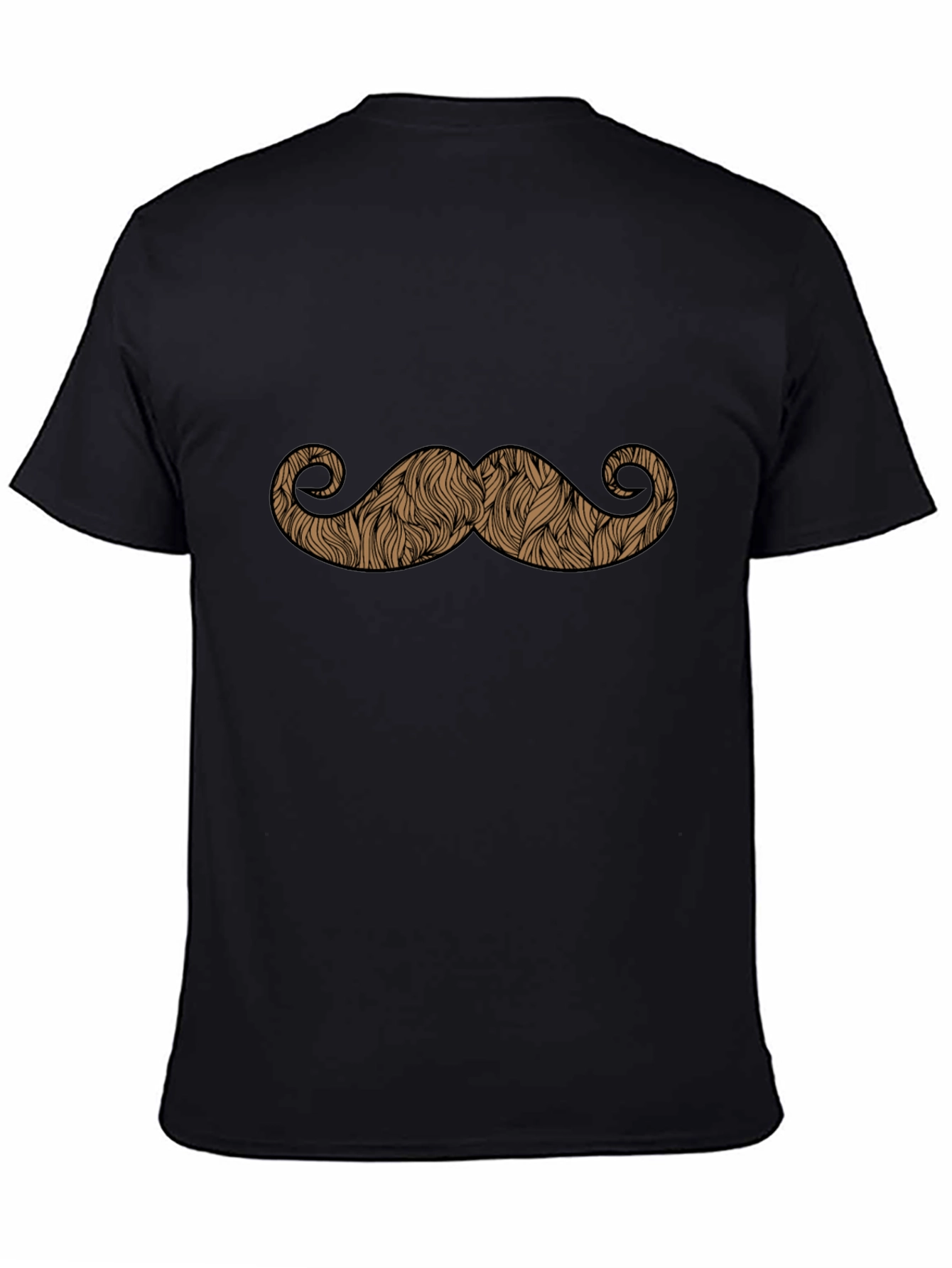 Moustache Graphic Black T-Shirt - Novelty Tee