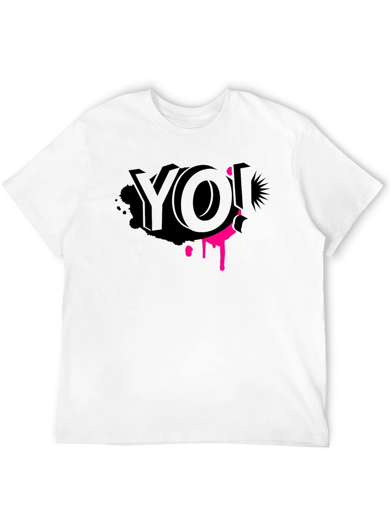 Edgy Graphic Tee - YO! Black Crew Neck