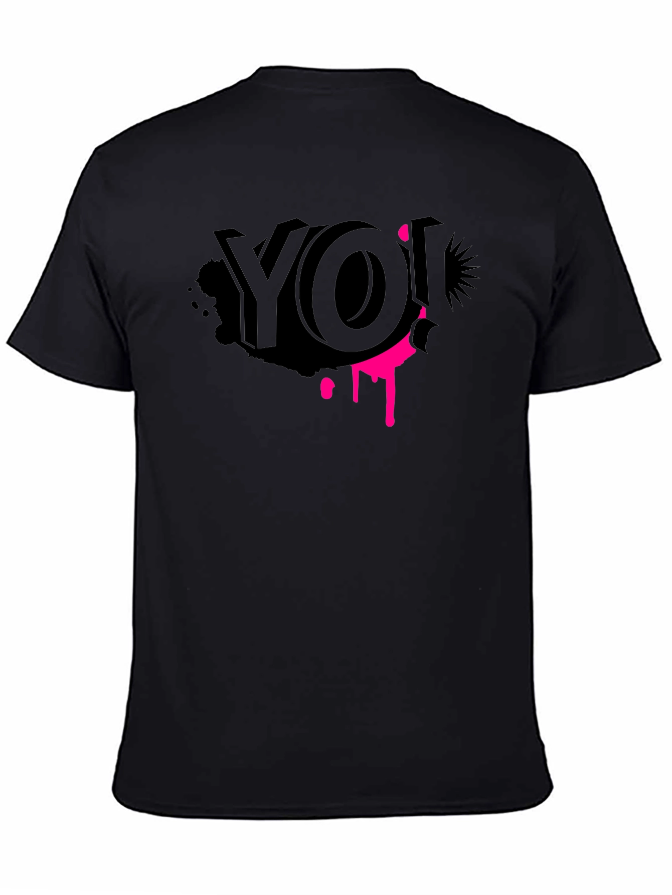 Edgy Graphic Tee - YO! Black Crew Neck