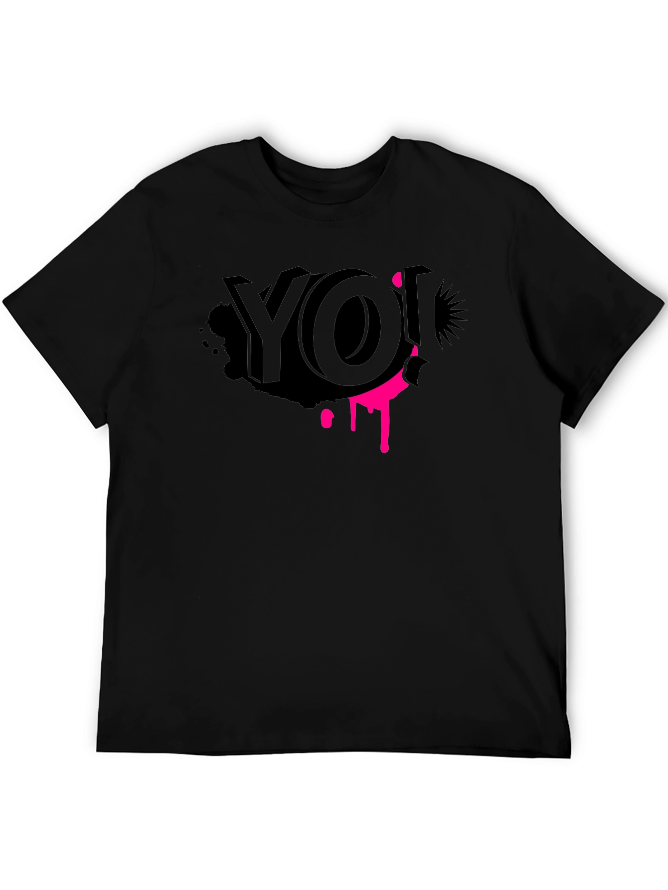 Edgy Graphic Tee - YO! Black Crew Neck