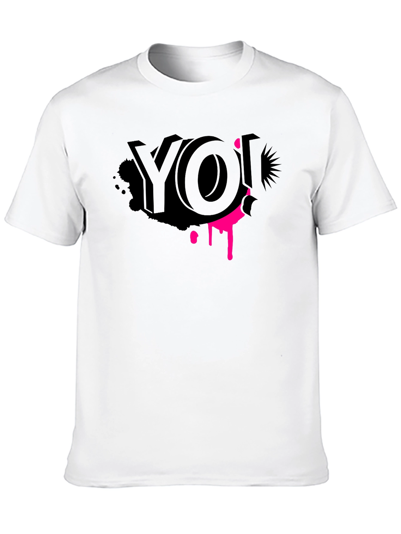 Edgy Graphic Tee - YO! Black Crew Neck