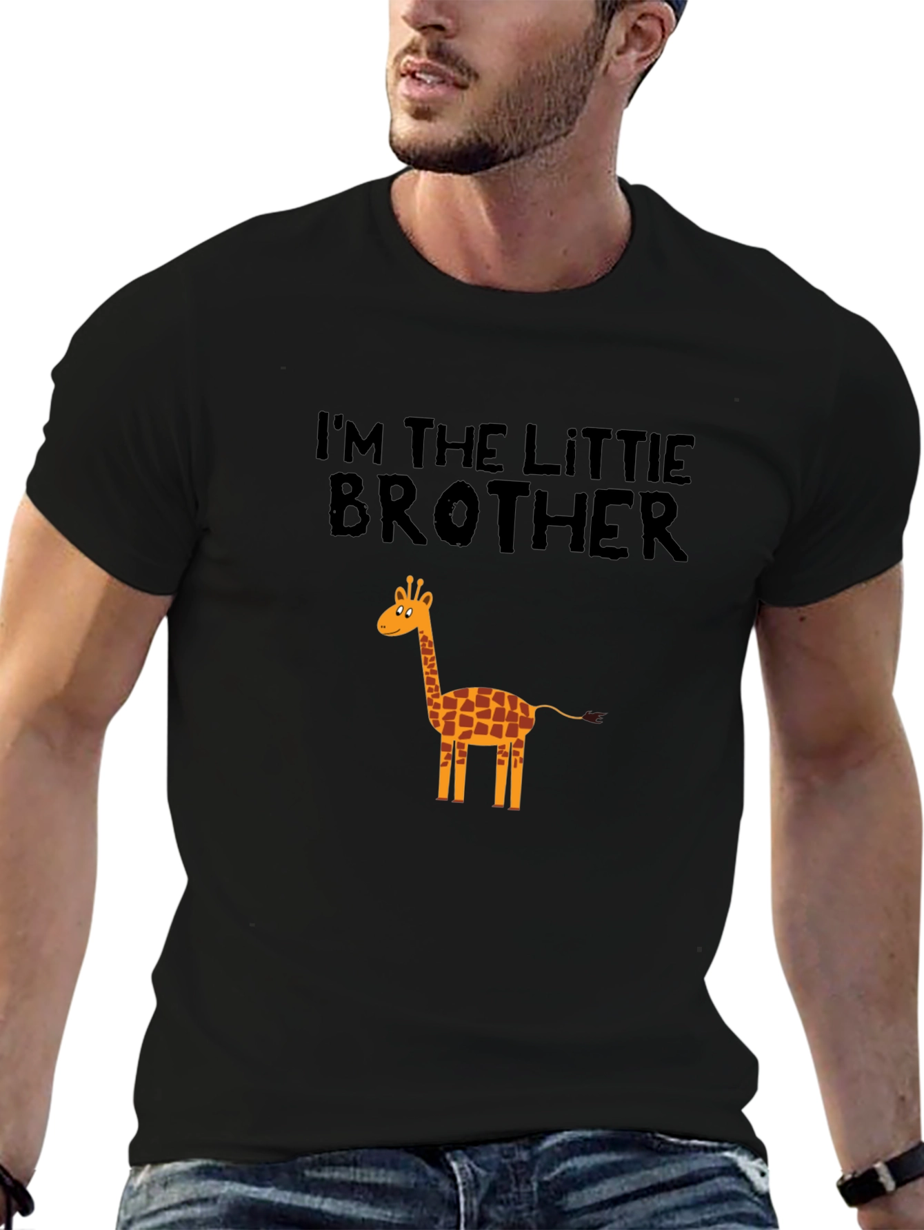 Im the Little Brother Giraffe Graphic Tee