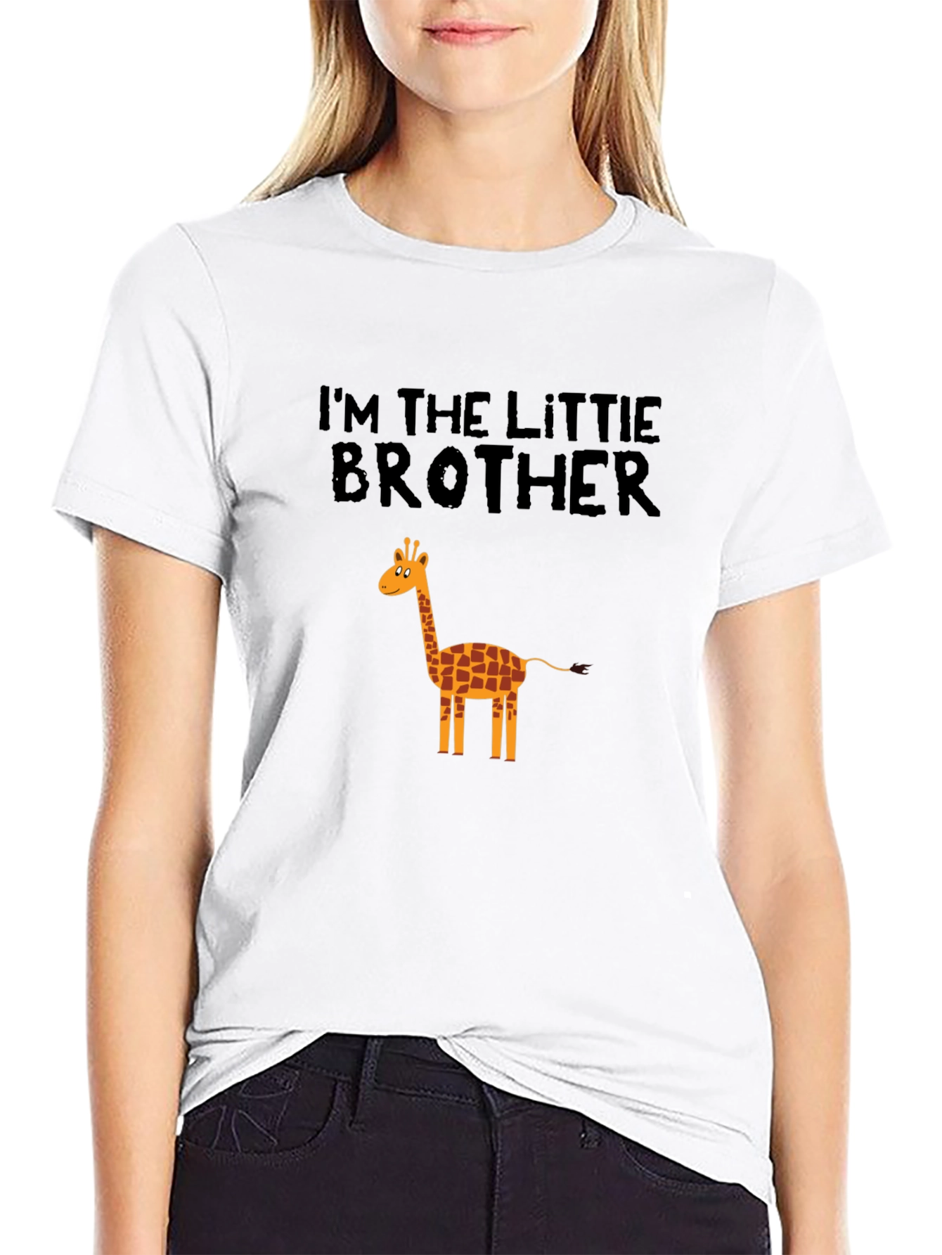 Im the Little Brother Giraffe Graphic Tee