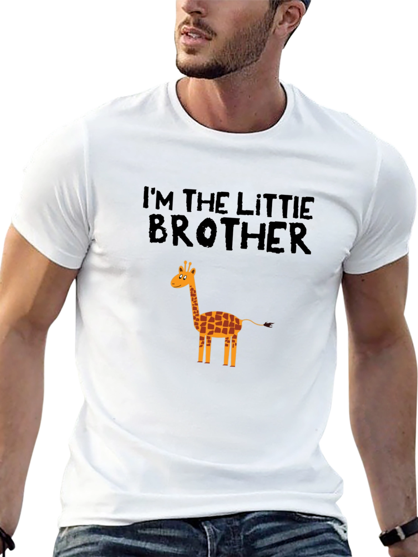 Im the Little Brother Giraffe Graphic Tee