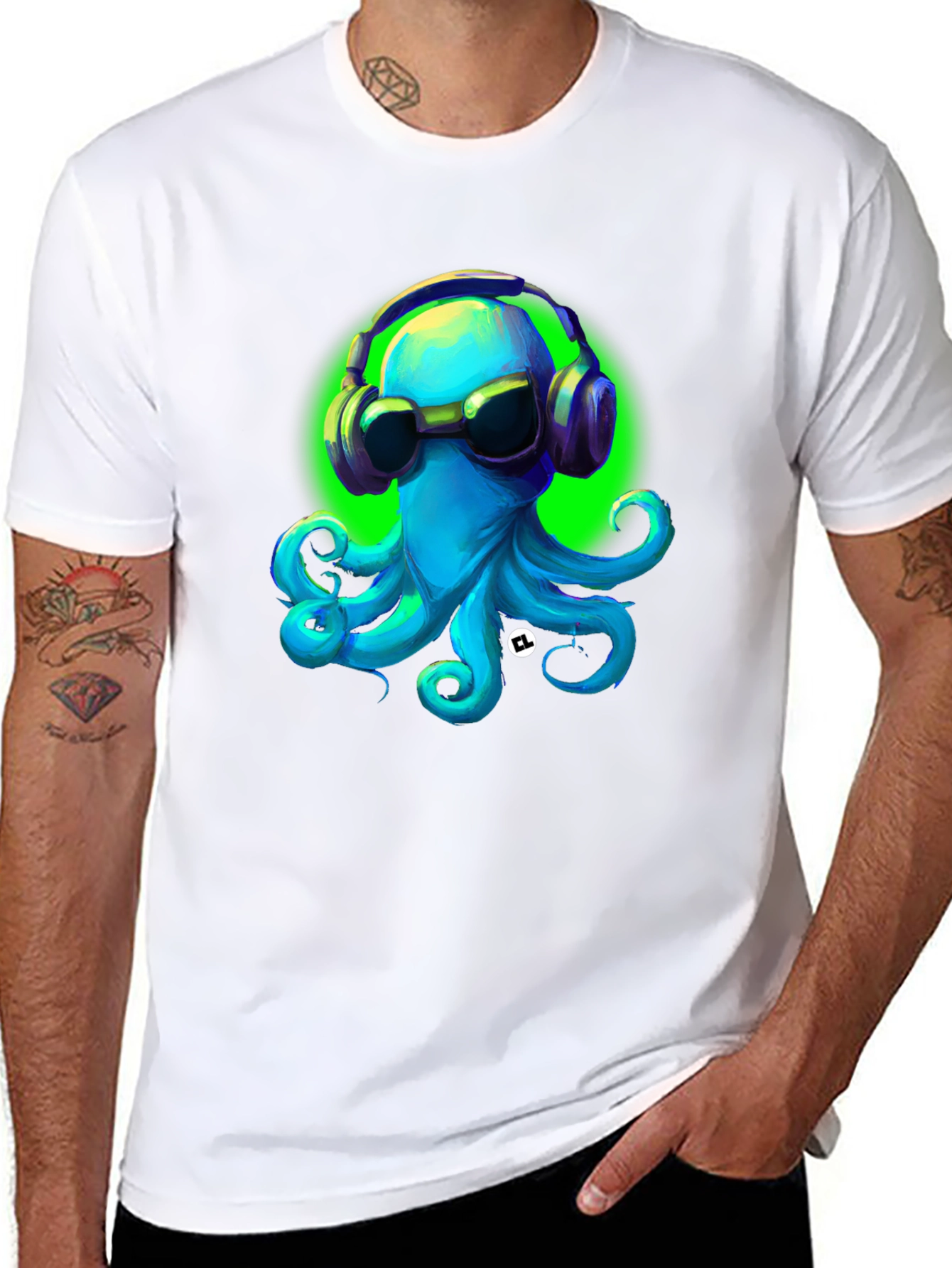 Cool Octopus Graphic Tee - Music Lovers Shirt