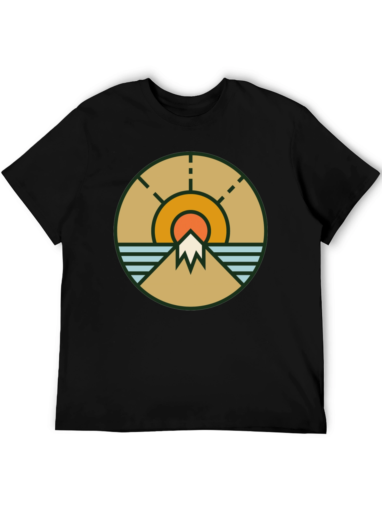 Nature Scene Graphic Tee - Black