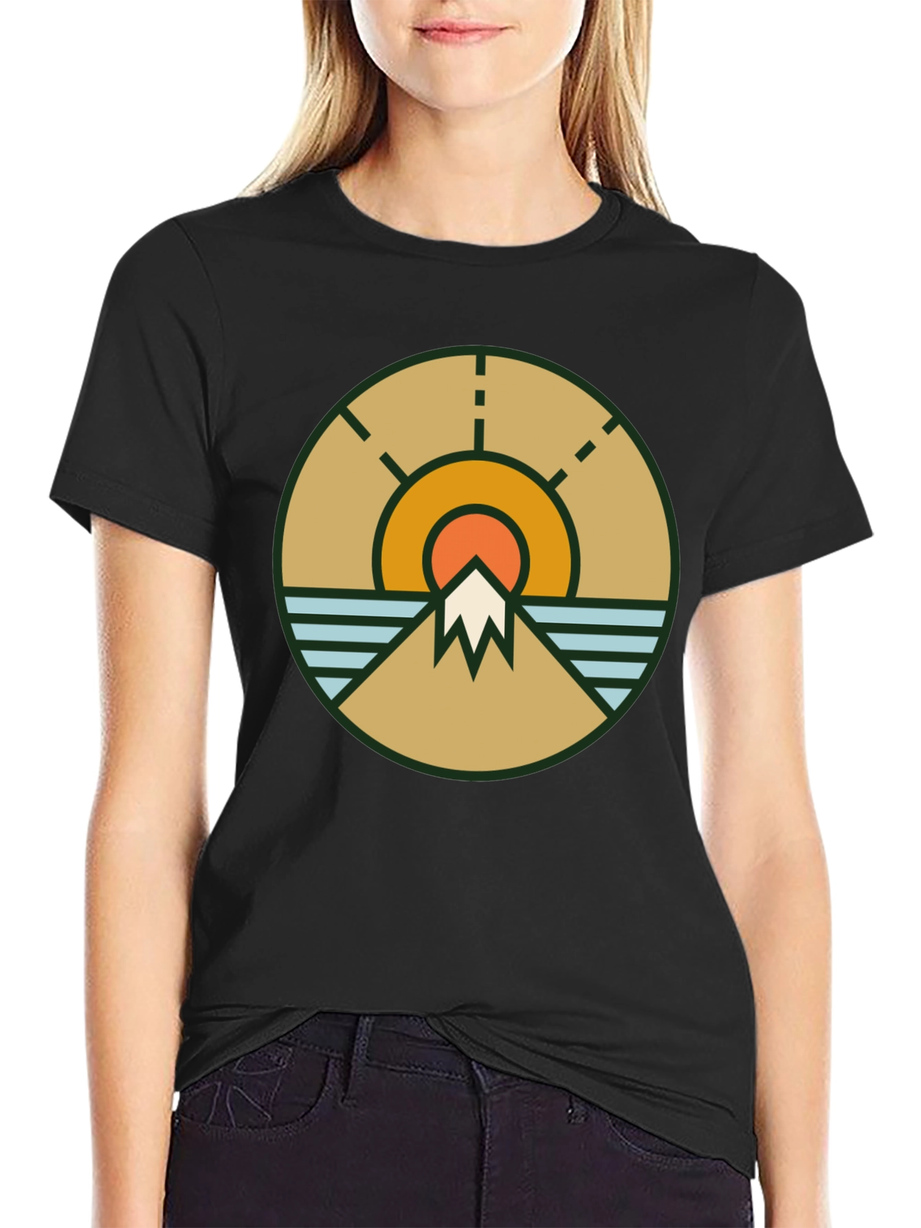 Nature Scene Graphic Tee - Black